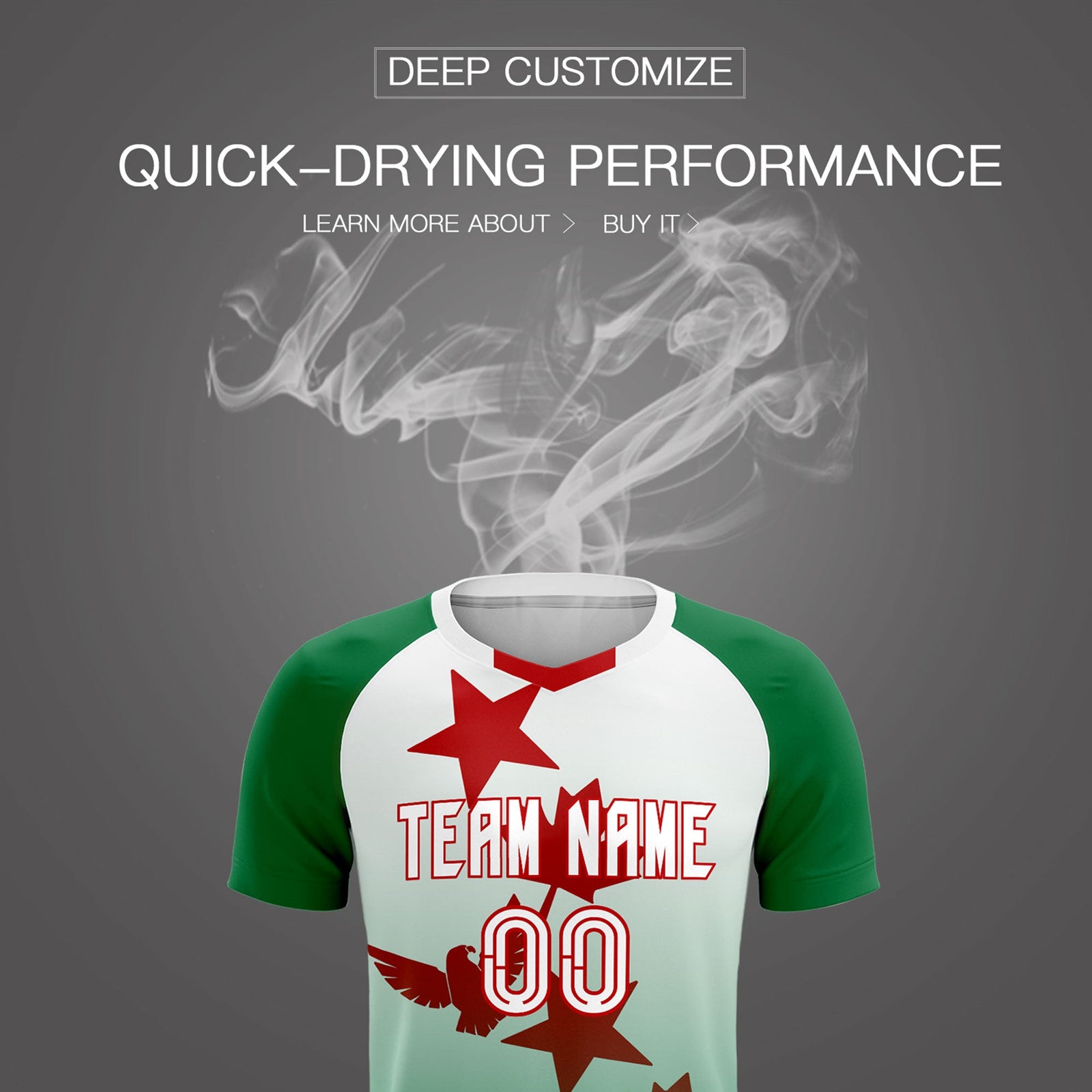 Custom Kelly Green White World Cup Inspired Quick-Drying Training Uniform Gradient Fashion Soccer Sets Jersey