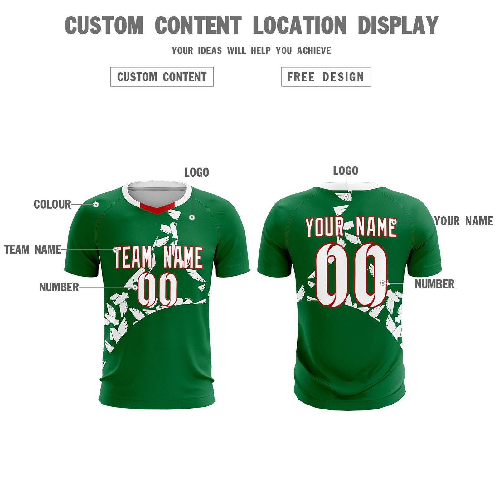 Custom Kelly Green White Mexico Eagle World Cup Inspired Wrinkle-Resistant Graffiti Pattern Soccer Sets Jersey