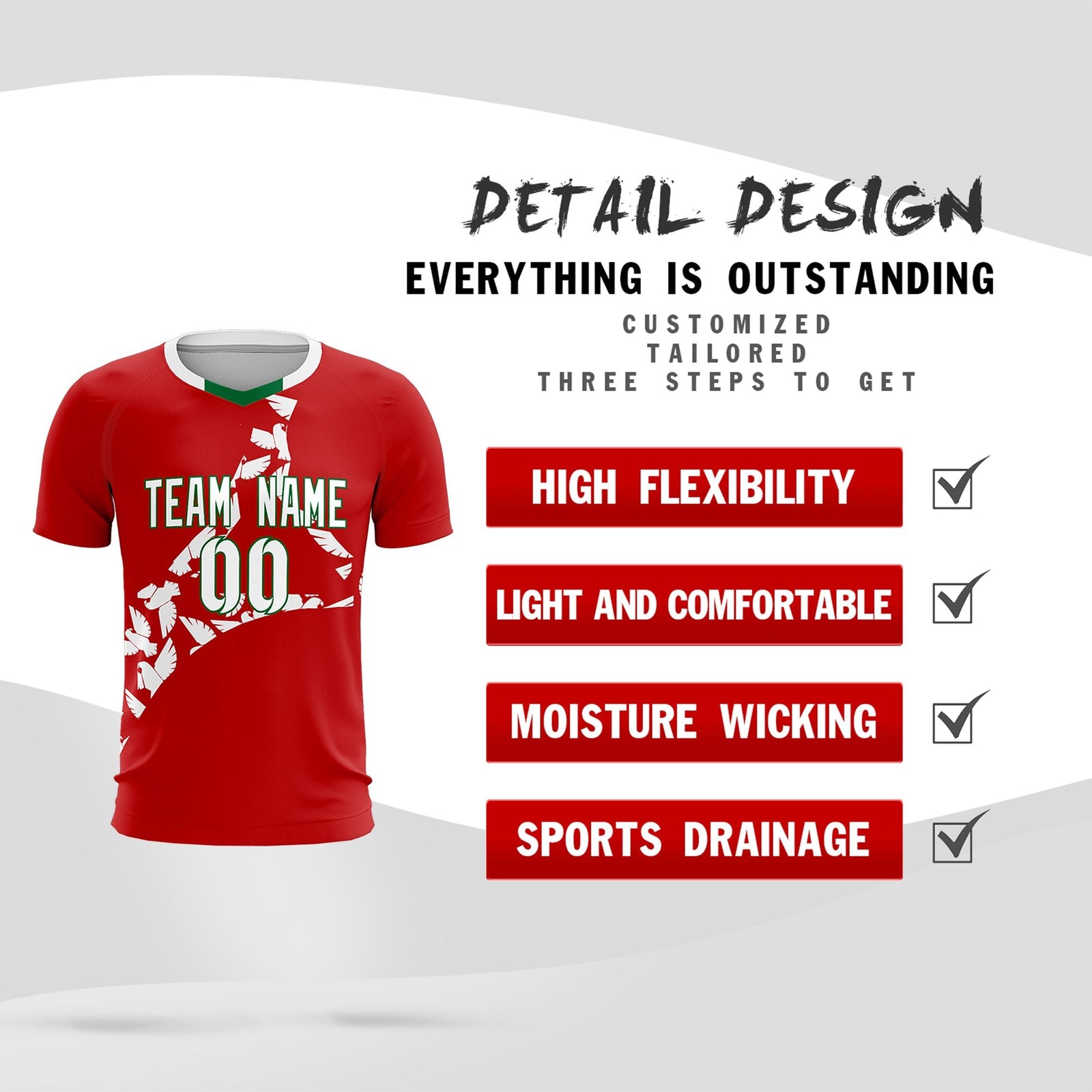 Custom Red White Mexico Eagle World Cup Inspired Quick-Drying Graffiti Pattern Soccer Sets Jersey