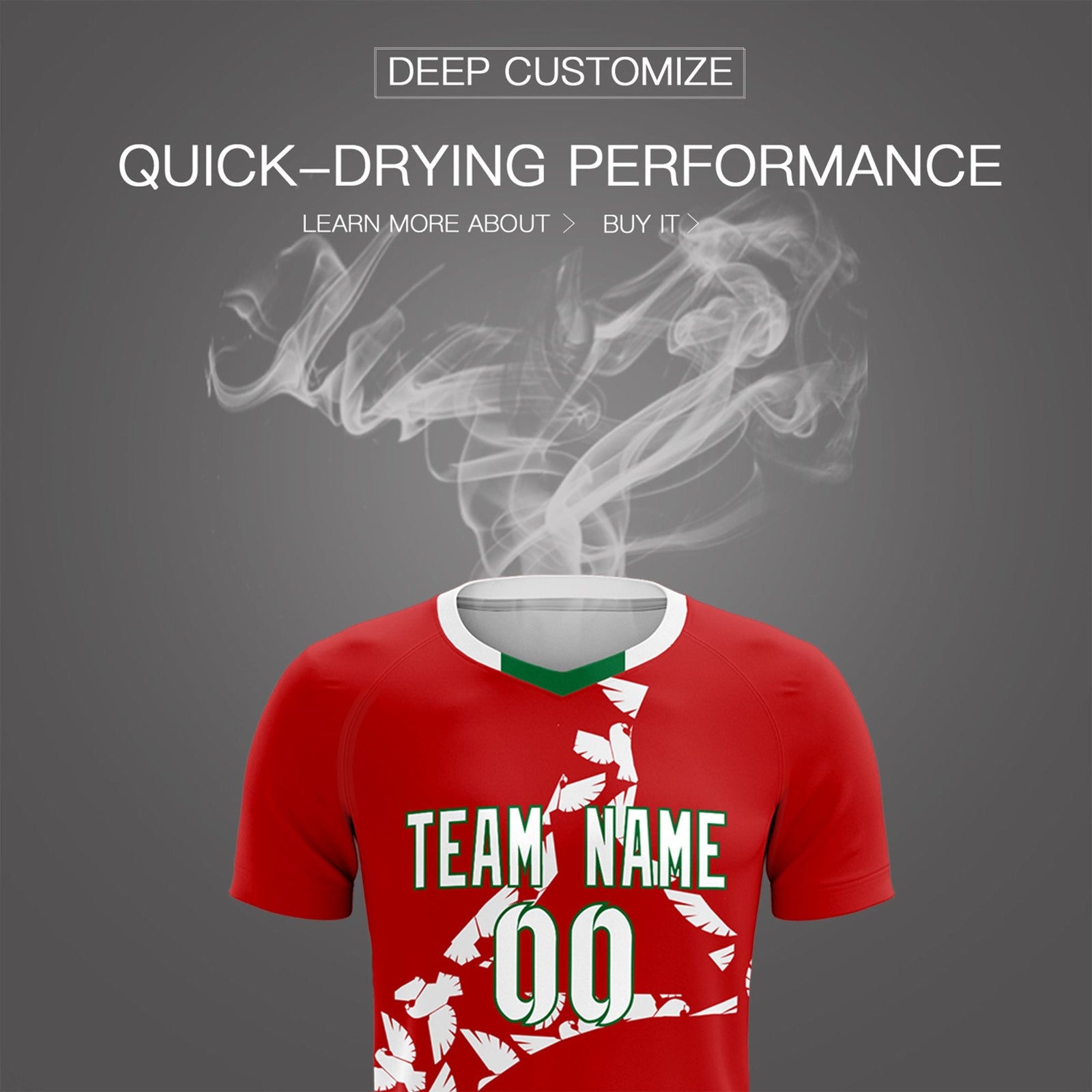 Custom Red White Mexico Eagle World Cup Inspired Quick-Drying Graffiti Pattern Soccer Sets Jersey
