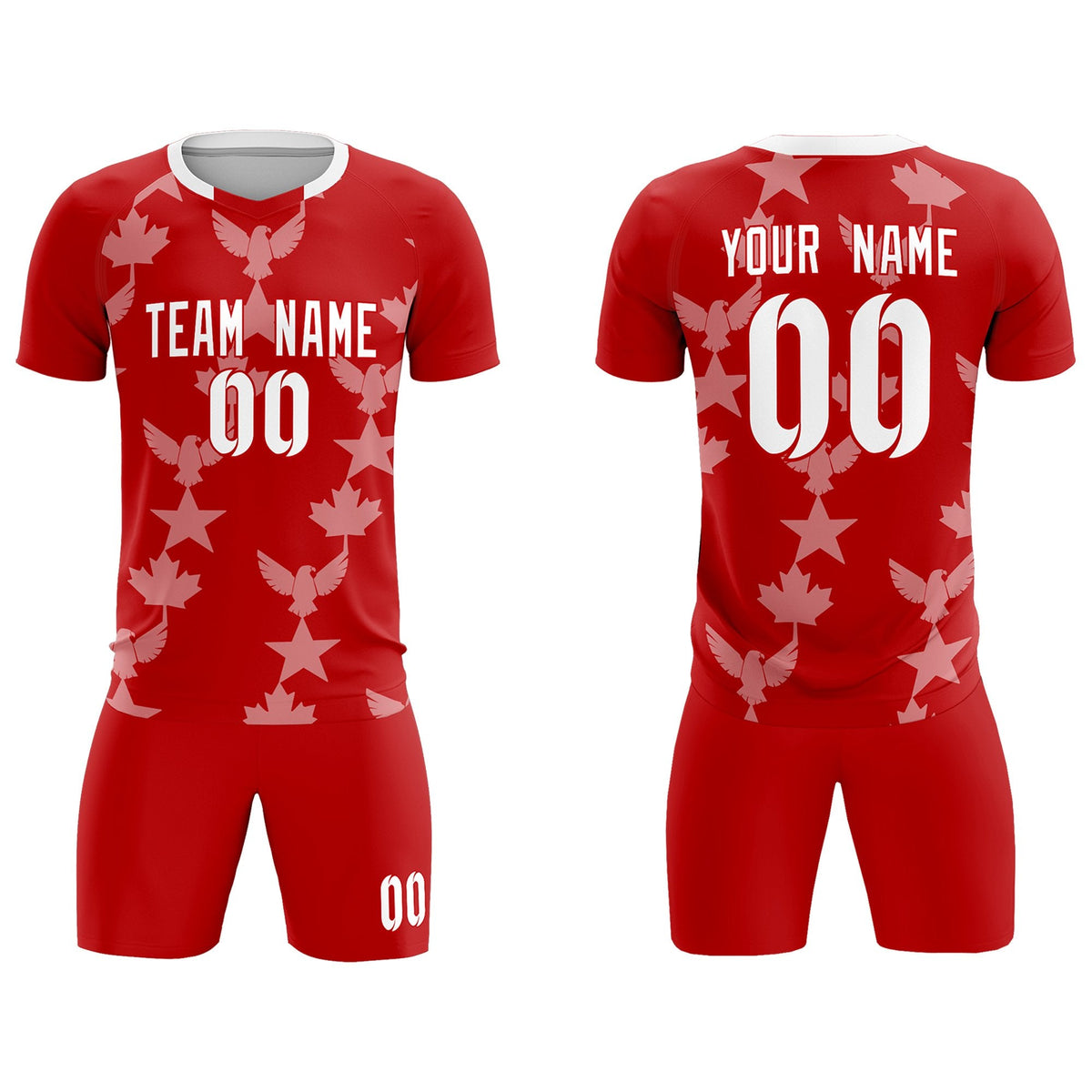 Custom Red World Cup Inspired Breathable&amp;Quick-Drying Training Uniform Graffiti Pattern Soccer Sets Jersey