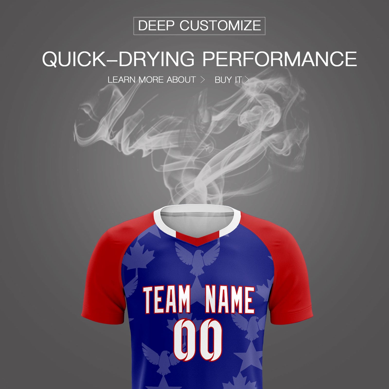Custom Red Royal World Cup Inspired Wrinkle-Resistant Training Uniform Raglan Sleeve Soccer Sets Jersey