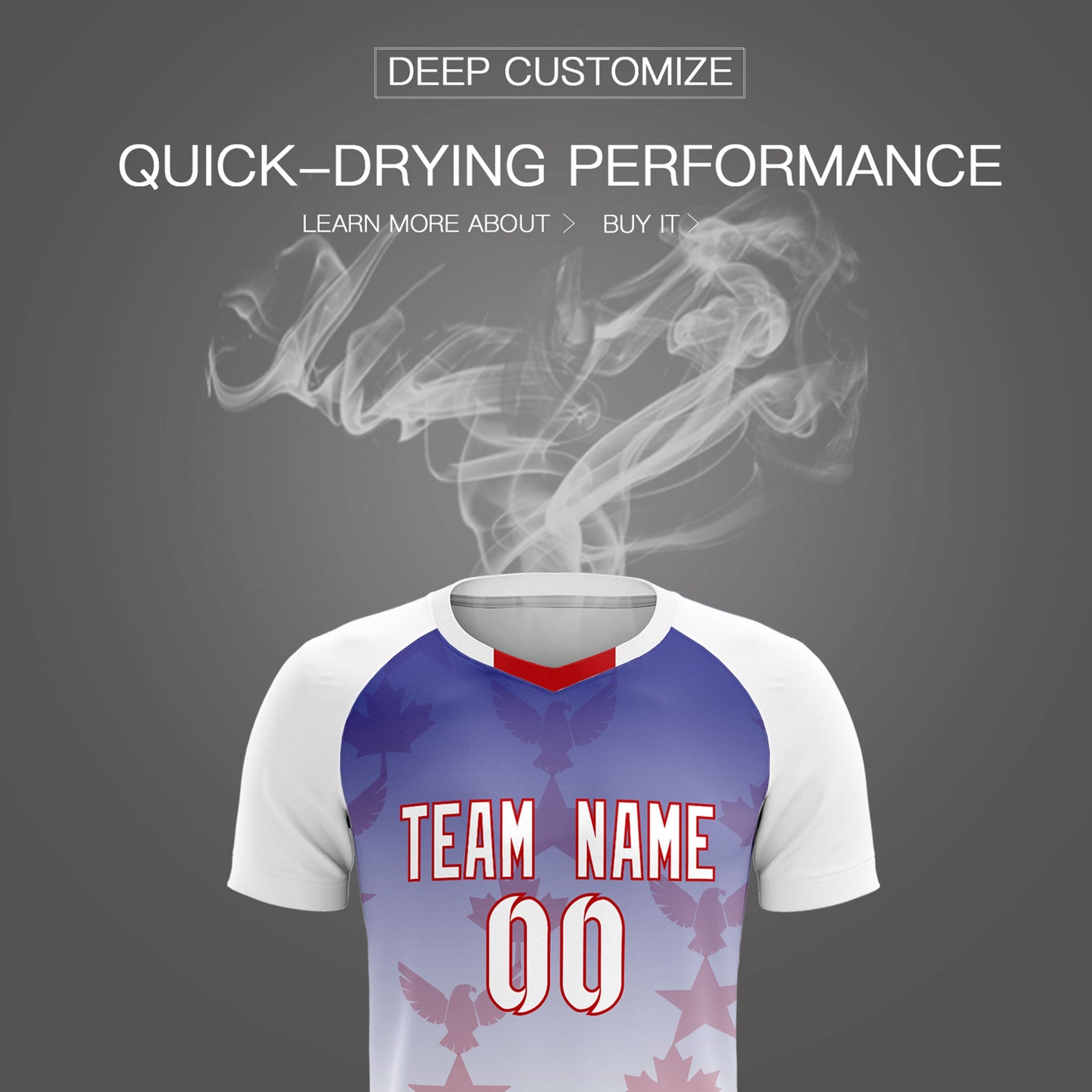 Custom White Royal World Cup Inspired Lightweight&Drapable Training Uniform Gradient Fashion Soccer Sets Jersey