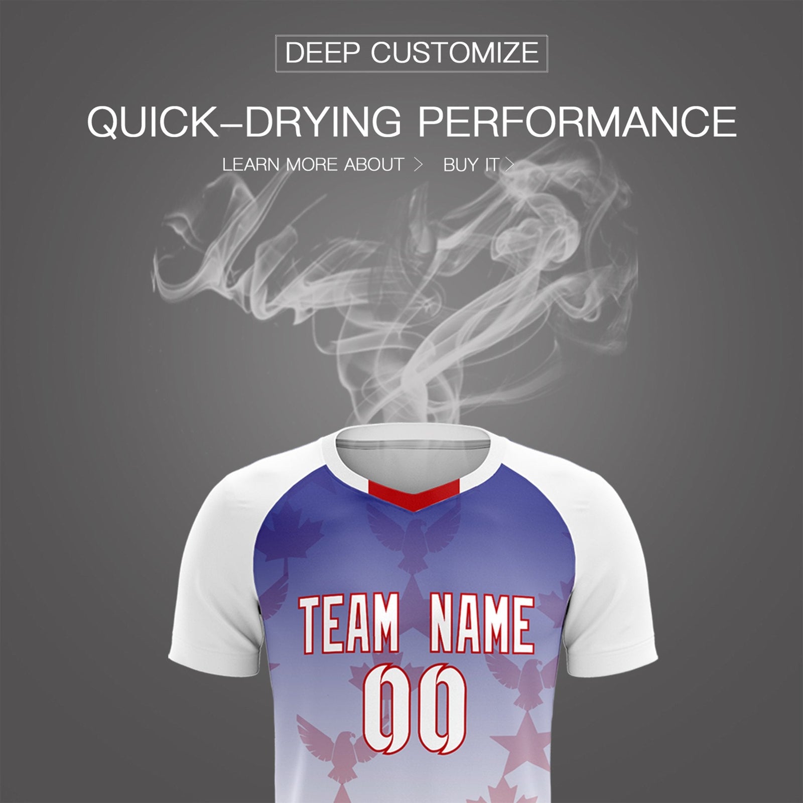 Custom White Royal World Cup Inspired Lightweight&Drapable Training Uniform Gradient Fashion Soccer Sets Jersey