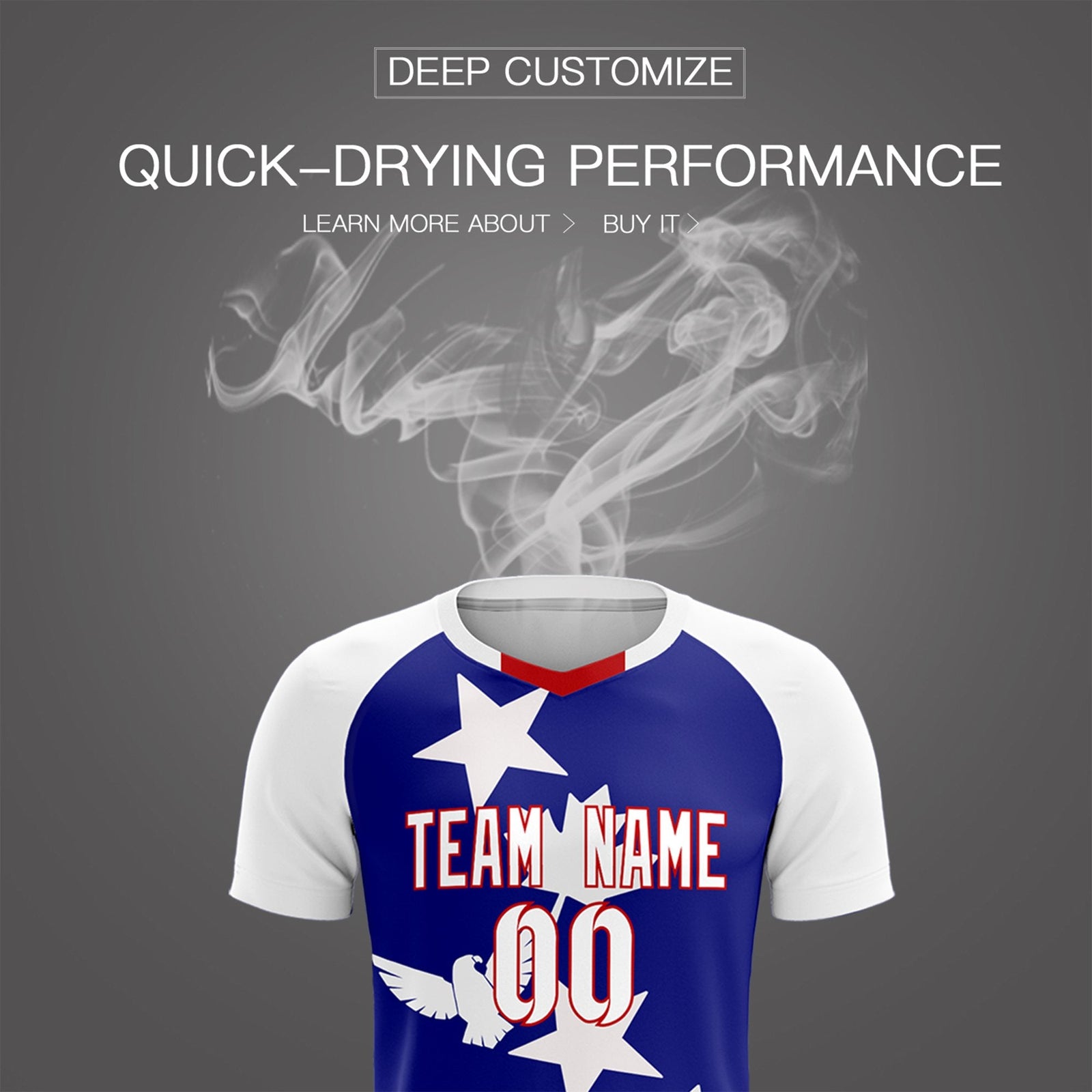 Custom White Royal World Cup Inspired Breathable&Quick-Drying Training Uniform Raglan Sleeve Soccer Sets Jersey