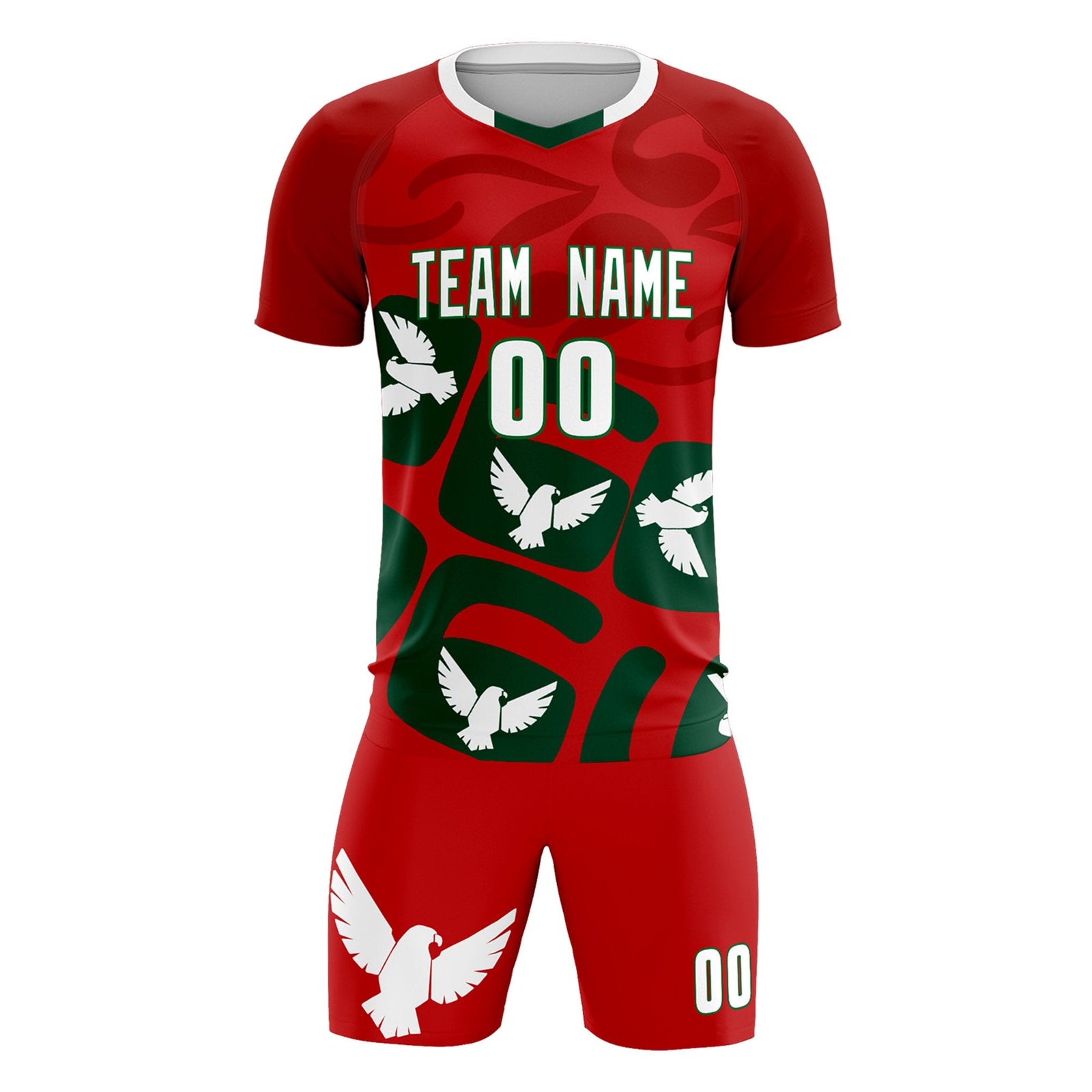Custom Red Mexico Eagle World Cup Inspired Lightweight Graffiti Pattern Soccer Sets Jersey