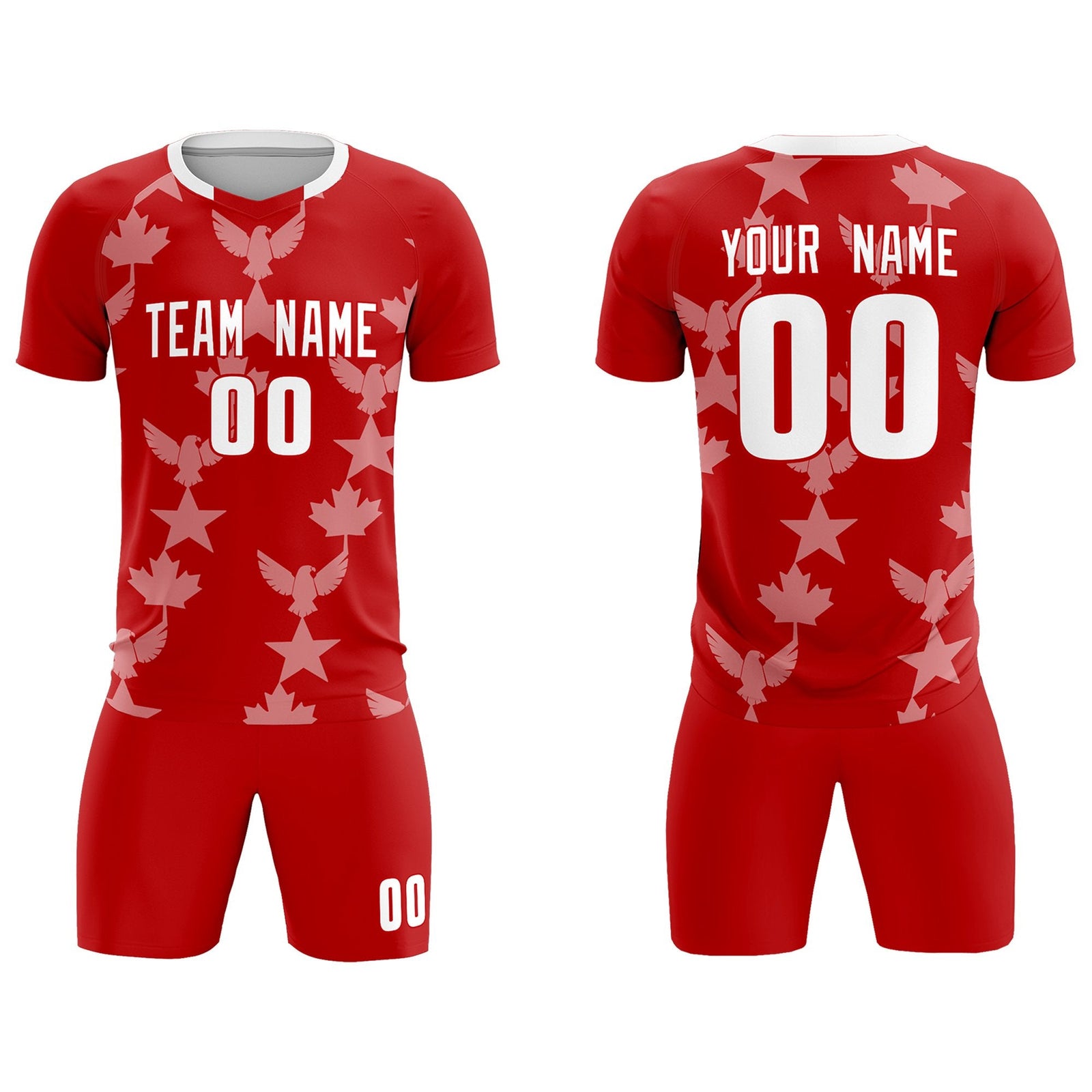 Custom Red World Cup Inspired Breathable&Quick-Drying Training Uniform Graffiti Pattern Soccer Sets Jersey