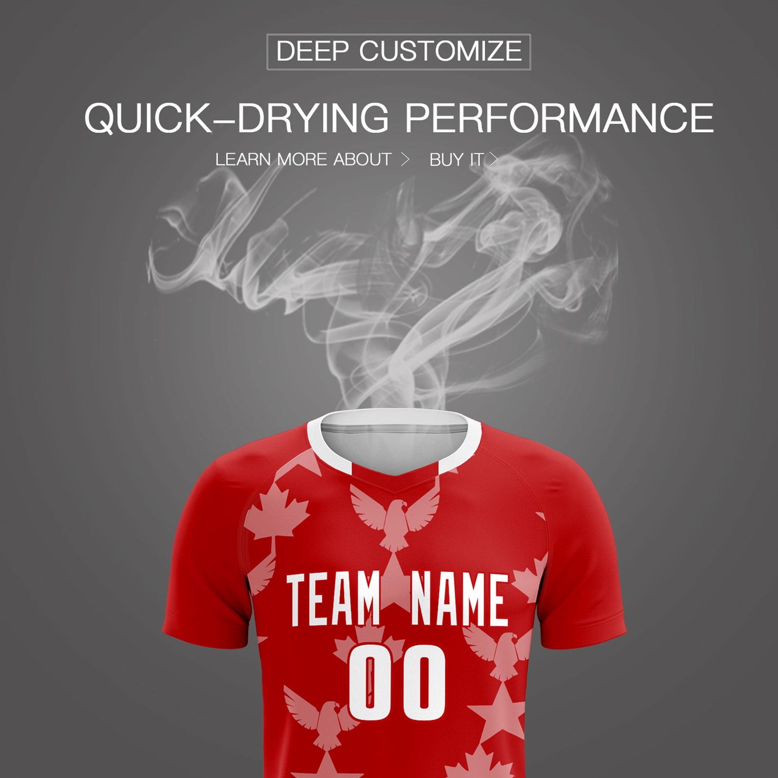 Custom Red World Cup Inspired Breathable&Quick-Drying Training Uniform Graffiti Pattern Soccer Sets Jersey