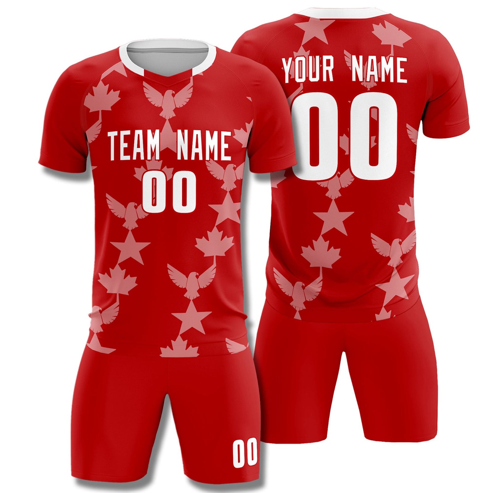 Custom Red World Cup Inspired Breathable&Quick-Drying Training Uniform Graffiti Pattern Soccer Sets Jersey