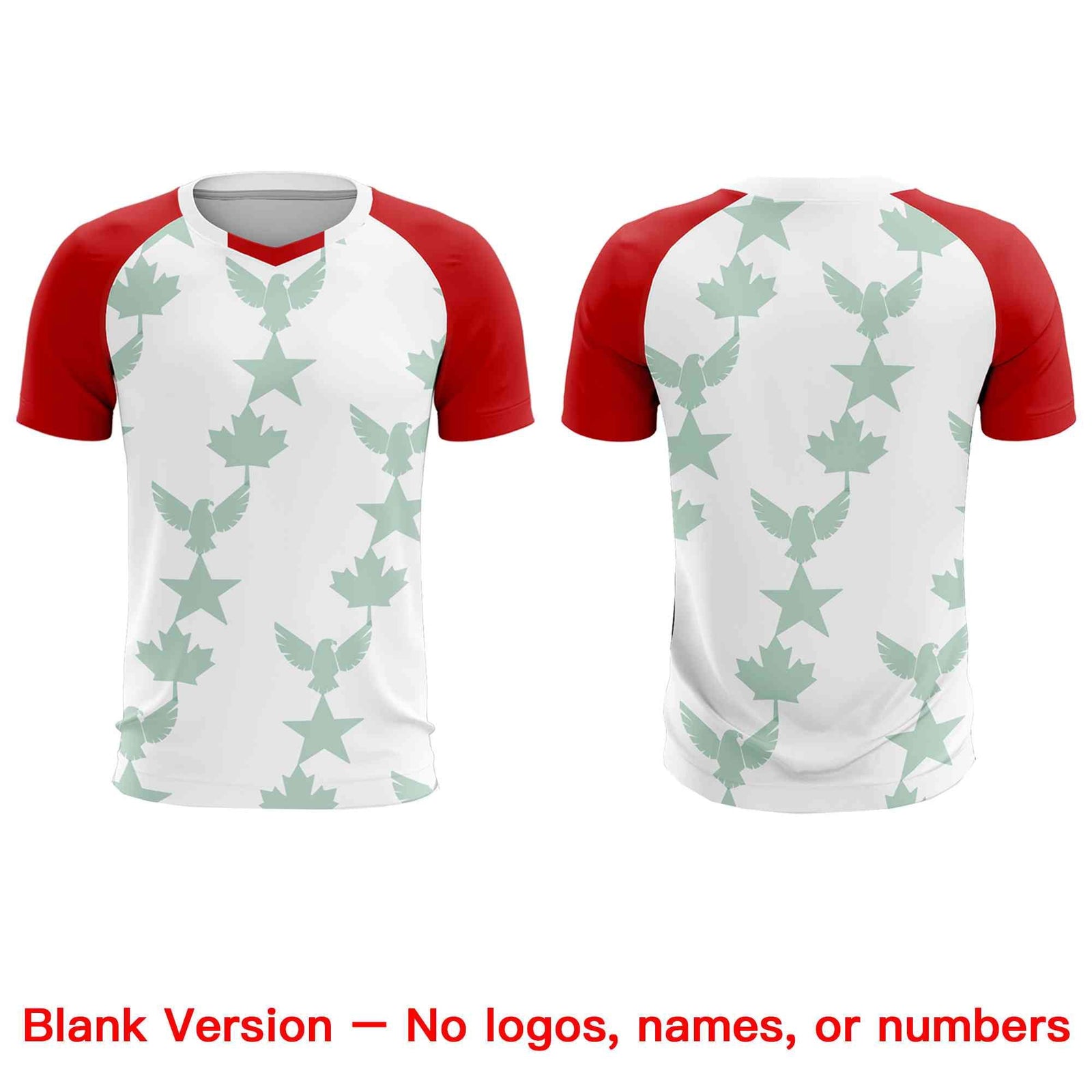 Custom Red White World Cup Inspired Lightweight&Drapable Training Uniform Raglan Sleeve Soccer Sets Jersey