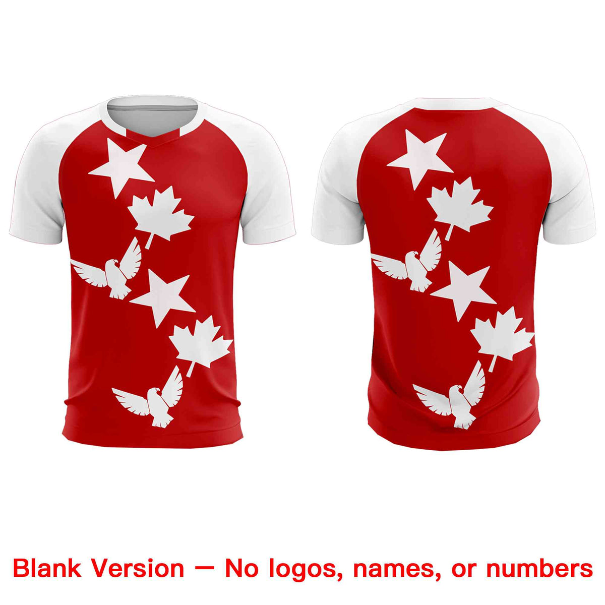 Custom White Red World Cup Inspired Lightweight&amp;Drapable Training Uniform Raglan Sleeve Soccer Sets Jersey