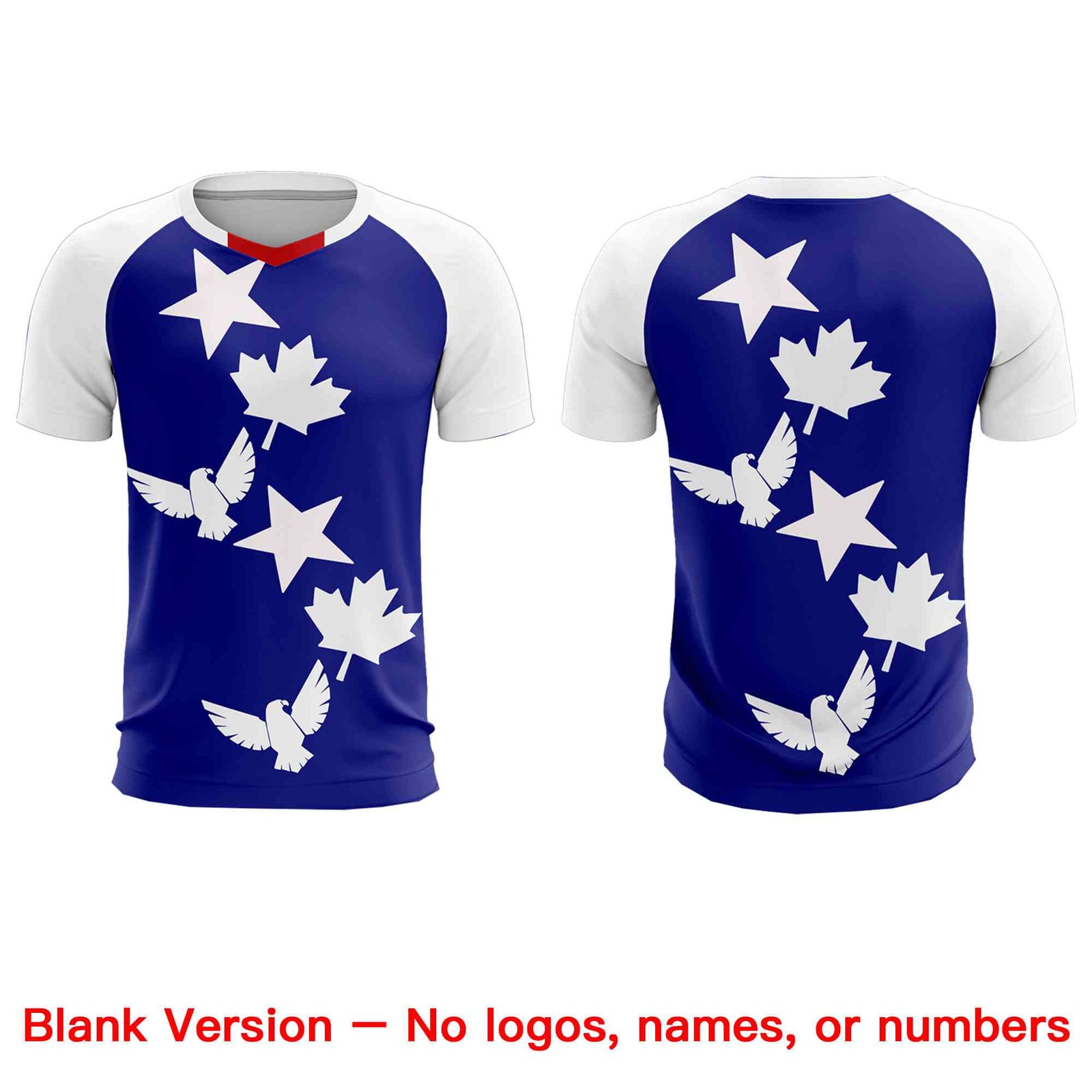 Custom White Royal World Cup Inspired Breathable&Quick-Drying Training Uniform Raglan Sleeve Soccer Sets Jersey