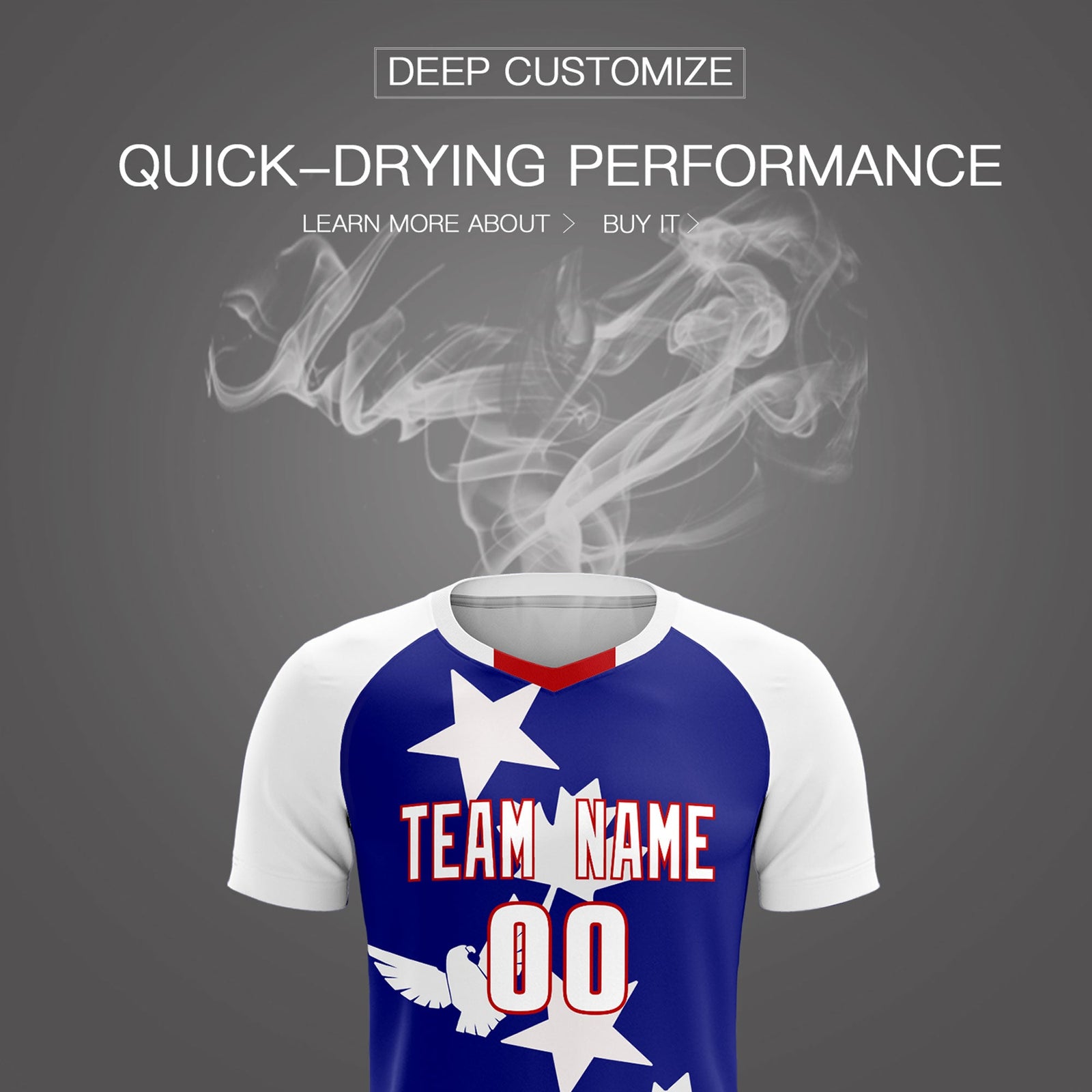 Custom White Royal World Cup Inspired Breathable&Quick-Drying Training Uniform Raglan Sleeve Soccer Sets Jersey