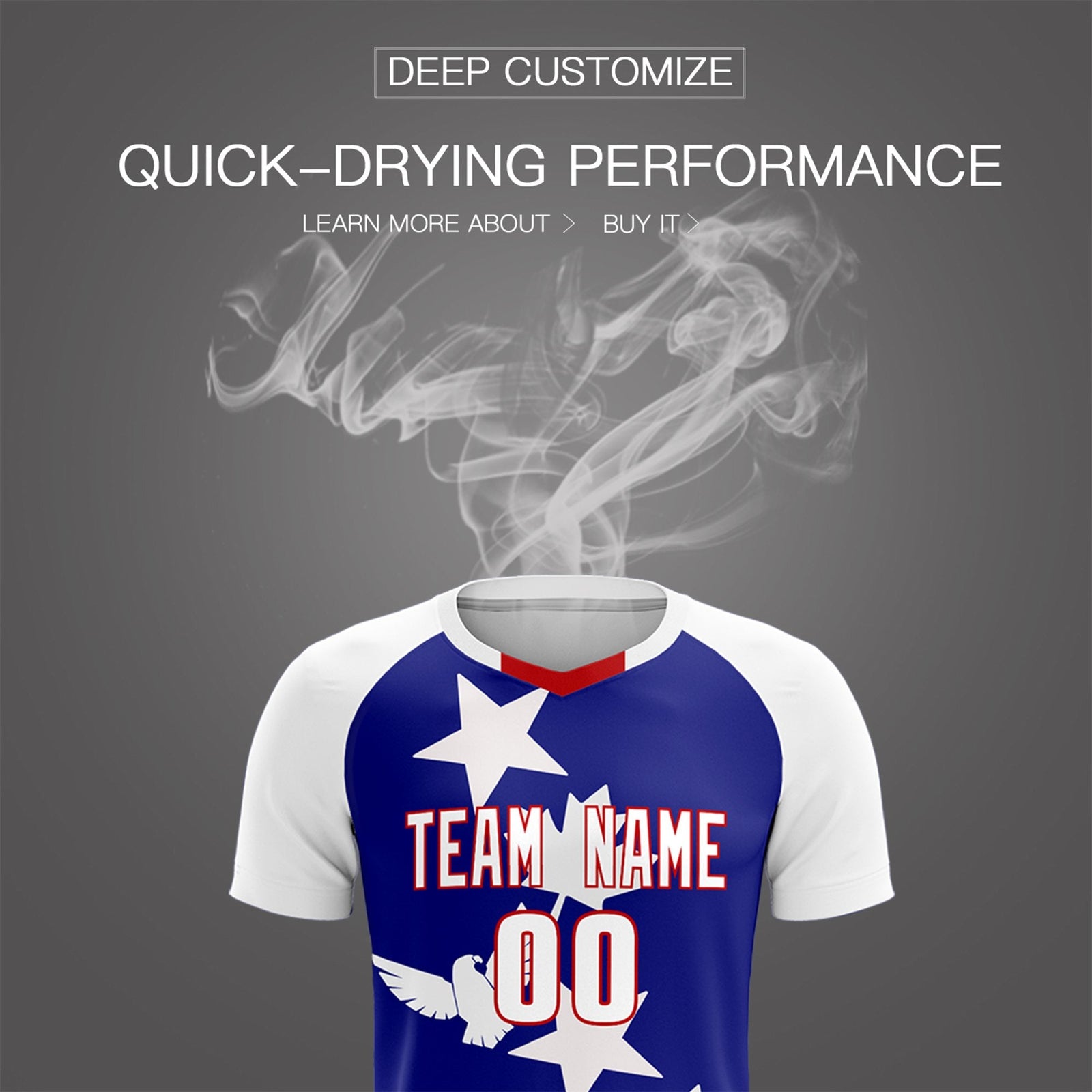 Custom White Royal World Cup Inspired Breathable&Quick-Drying Training Uniform Raglan Sleeve Soccer Sets Jersey