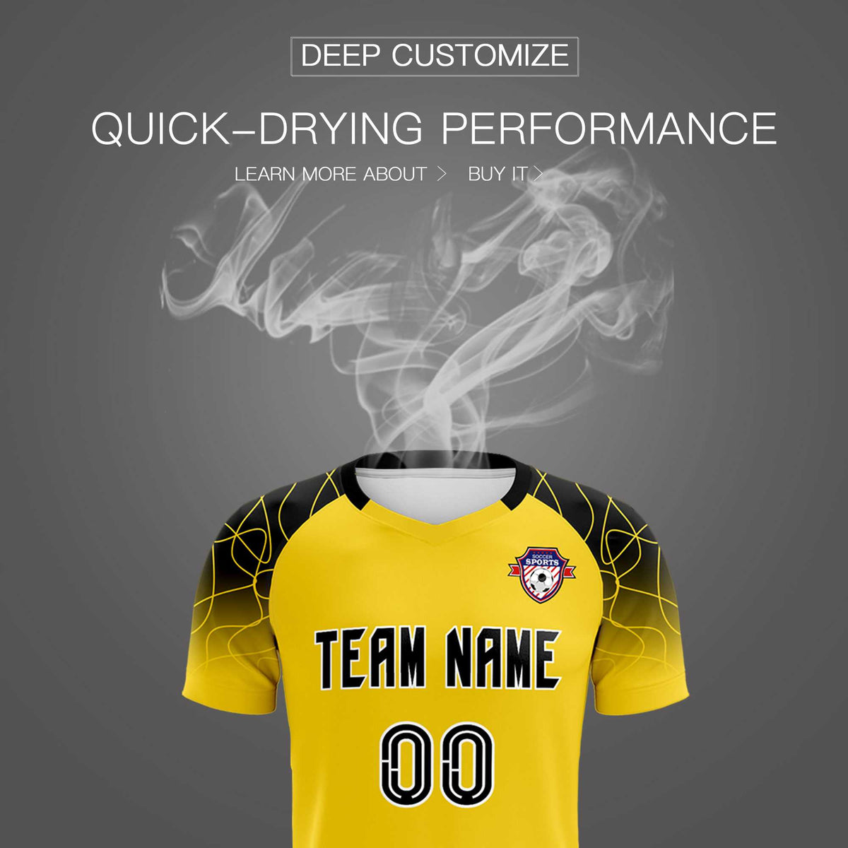 Custom Gold Classic Soccer Training Sets Jersey For Adults/Kids