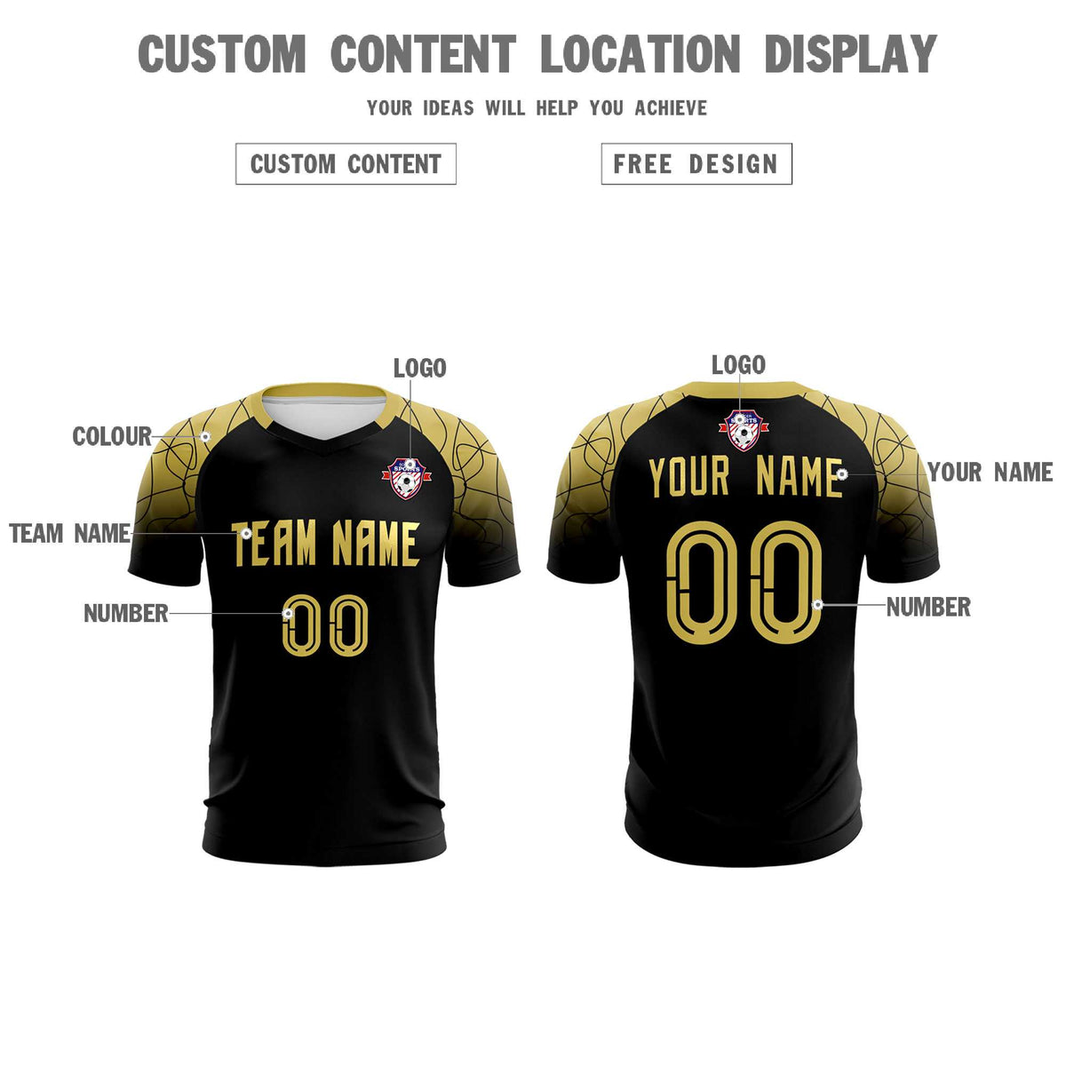 Custom Black Classic Soccer Training Sets Jersey For Adults/Kids