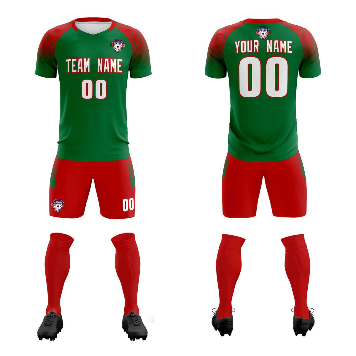 Custom Kelly Green Classic Soccer Training Sets Jersey For Adults/Kids