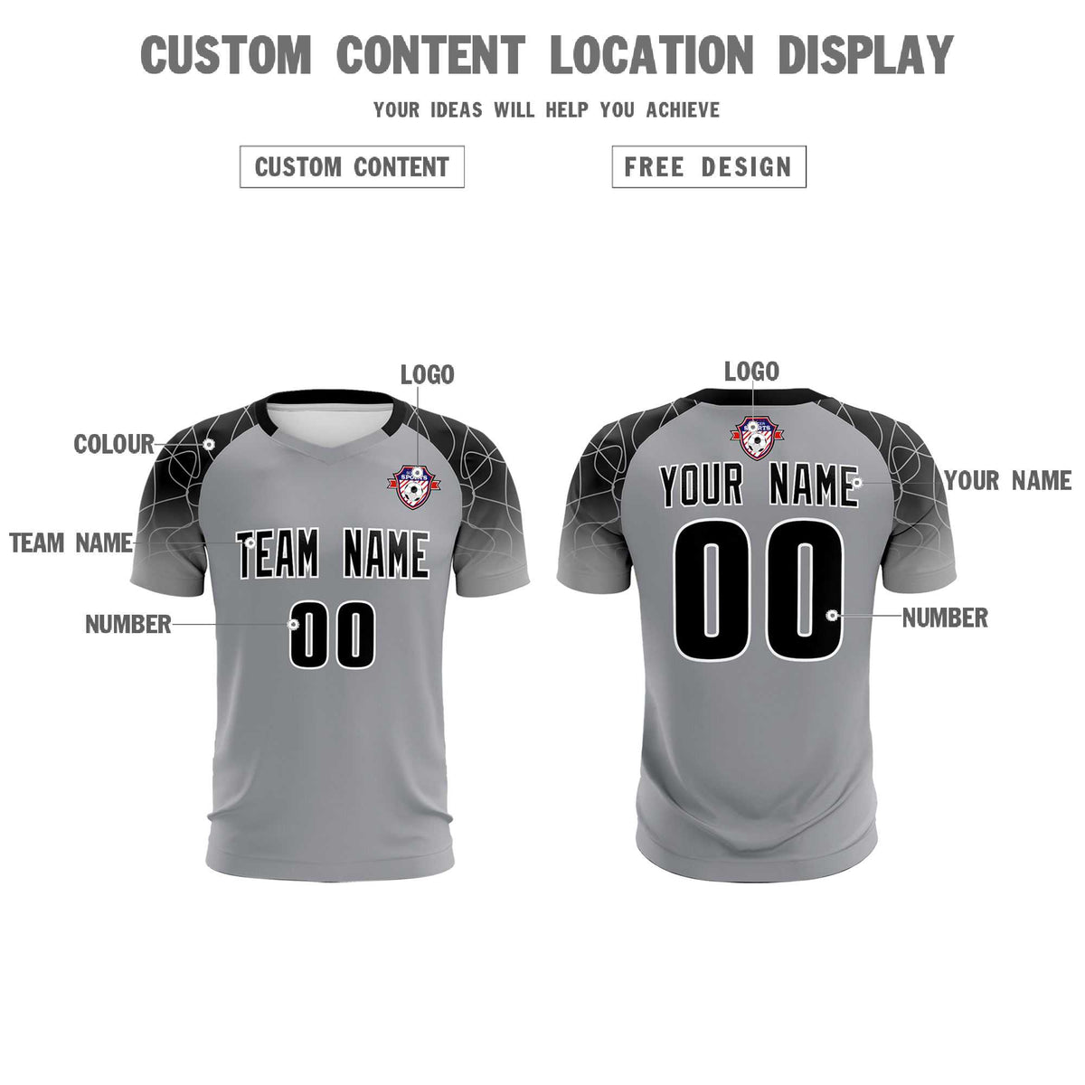 Custom Silver Classic Soccer Training Sets Jersey For Adults/Kids