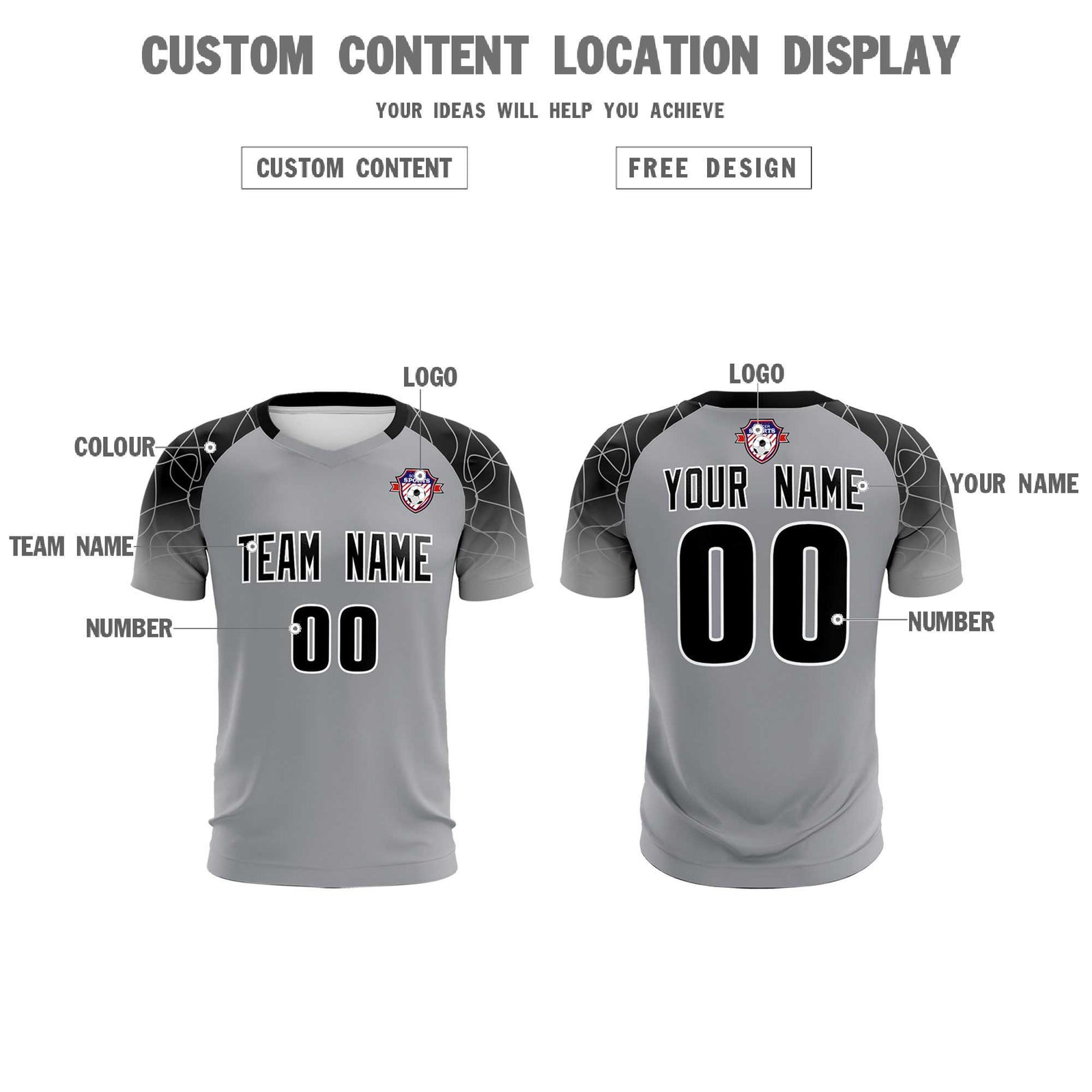 Custom Silver Classic Soccer Training Sets Jersey For Adults/Kids