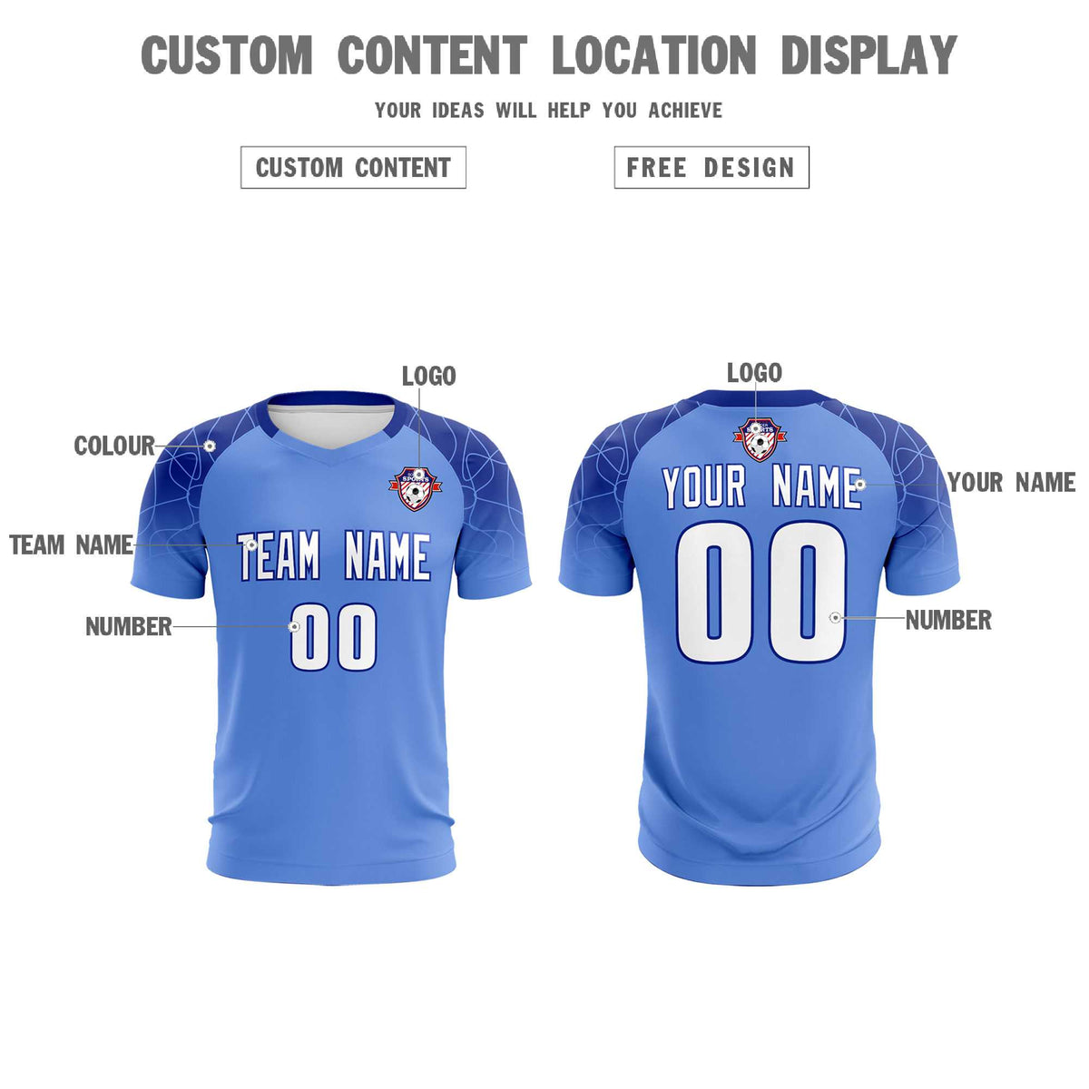 Custom Light Blue Classic Soccer Training Sets Jersey For Adults/Kids