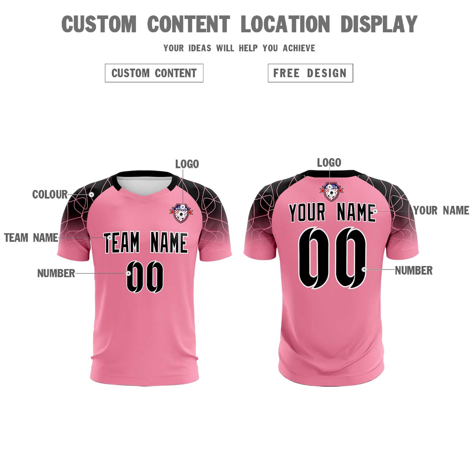 Custom Light Pink Classic Soccer Training Sets Jersey For Adults/Kids