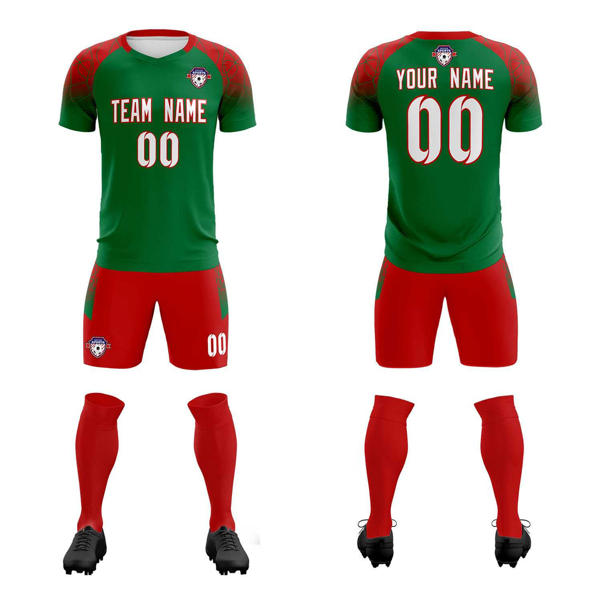 Custom Kelly Green Classic Soccer Training Sets Jersey For Adults/Kids