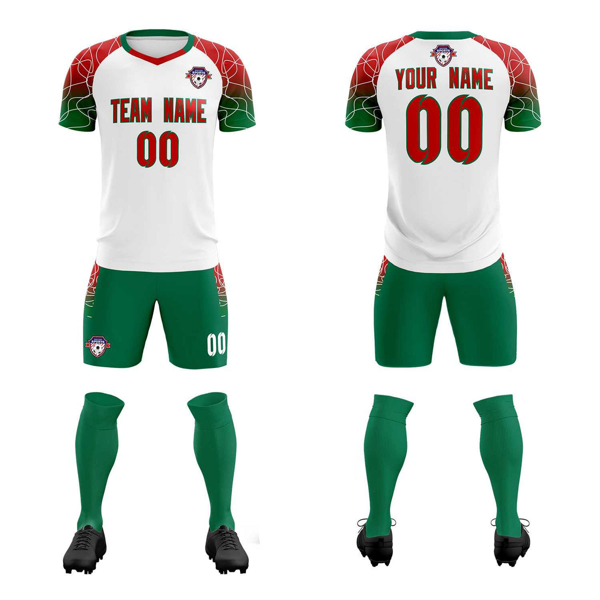Custom White Classic Soccer Training Sets Jersey For Adults/Kids