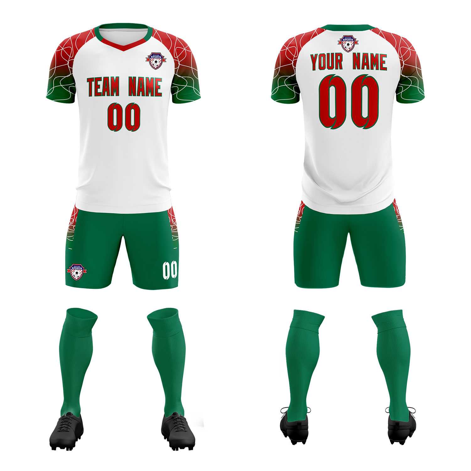 Custom White Classic Soccer Training Sets Jersey For Adults/Kids