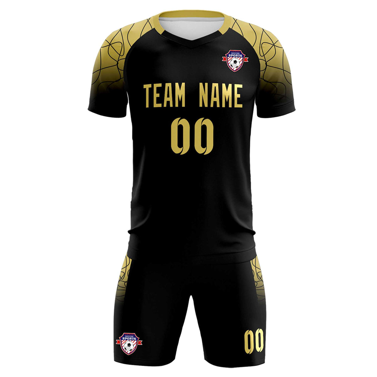 Custom Black Classic Soccer Training Sets Jersey For Adults/Kids
