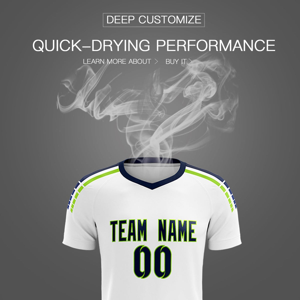 Custom White Raglan Shoulder Striped Soccer Tops/Sets Jersey