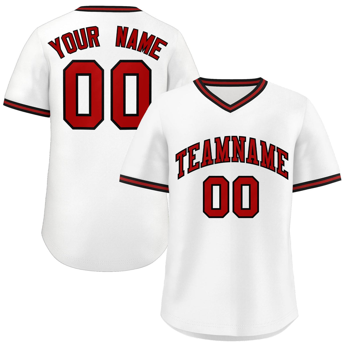 Custom White Black Classic Style Outdoor Authentic Pullover Baseball Jersey