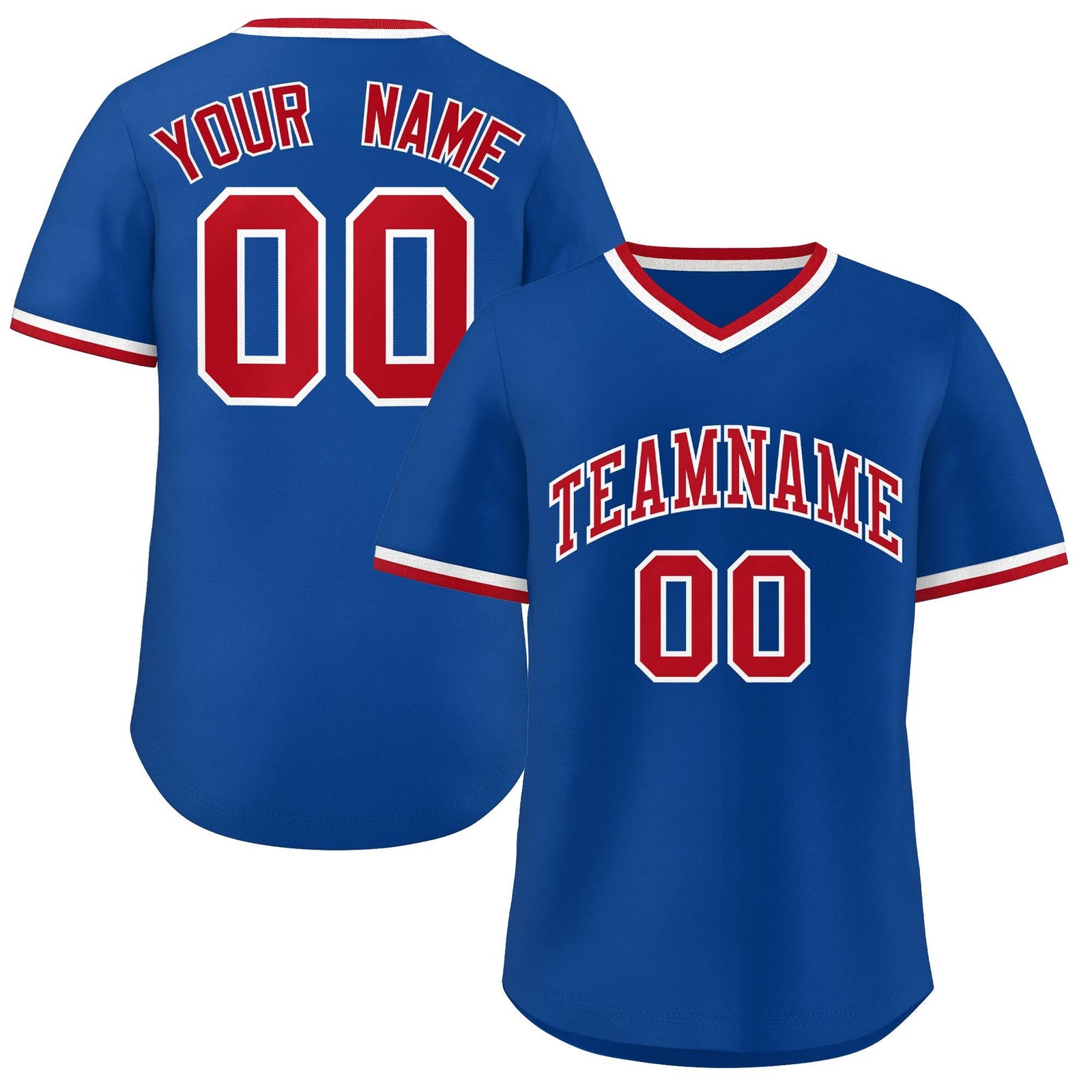 Custom Royal Red-White Orange Classic Style Outdoor Authentic Pullover Baseball Jersey