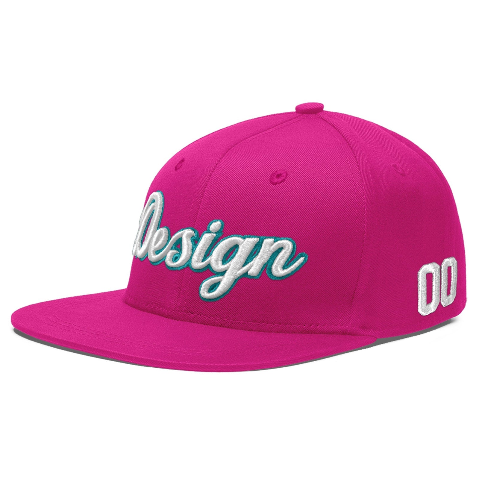 Custom Rose Red 3D Puff Embroidery Flat Embroidery Casual Sport Baseball Cap