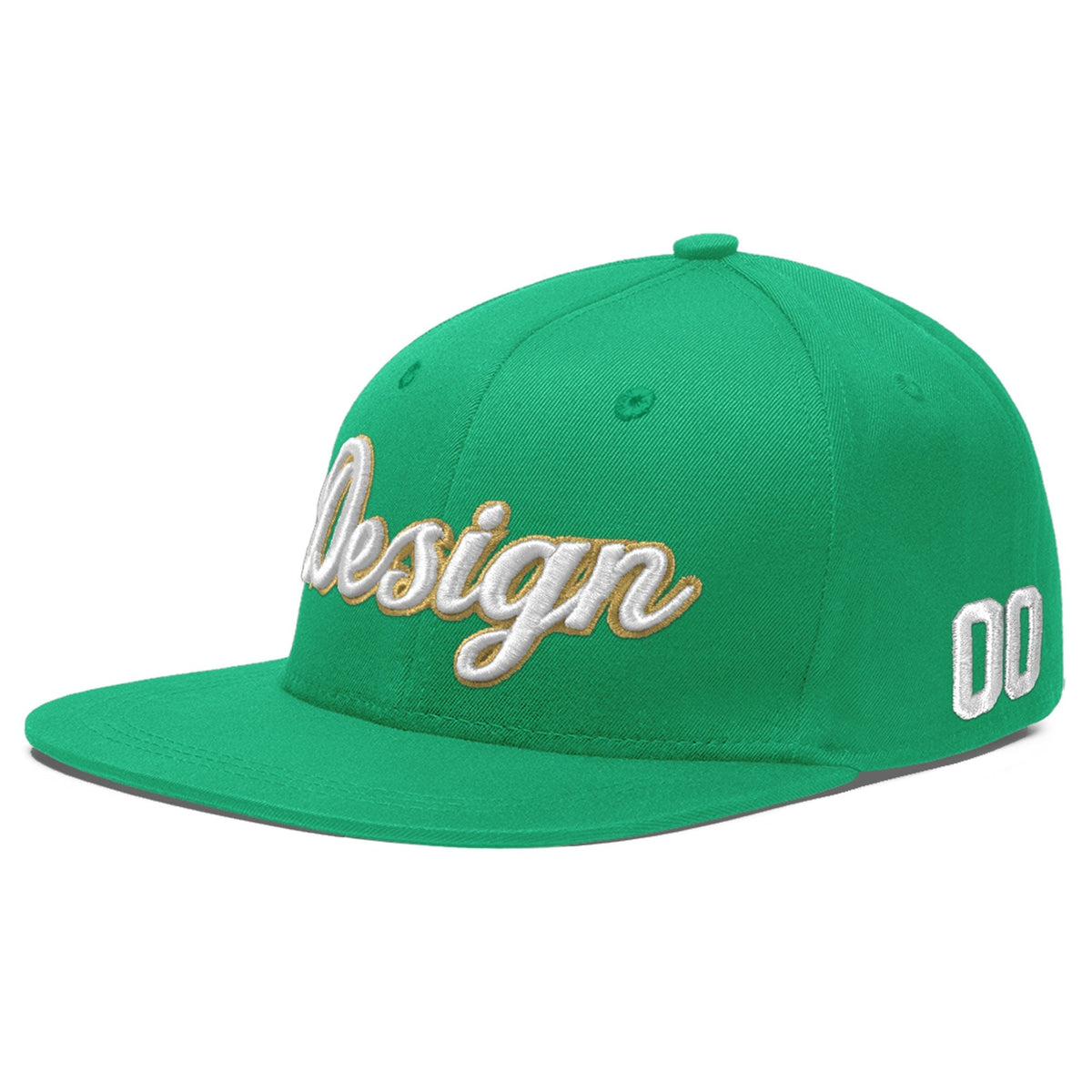 Custom Aqua 3D Puff Embroidery Flat Embroidery Casual Sport Baseball Cap