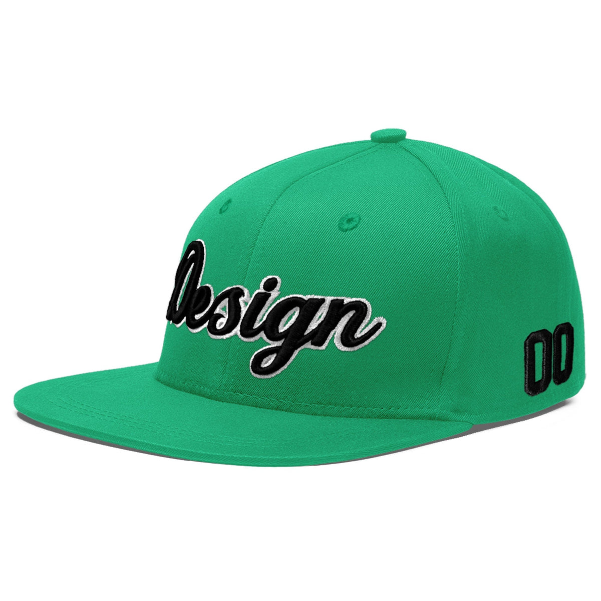 Custom Aqua 3D Puff Embroidery Flat Embroidery Casual Sport Baseball Cap