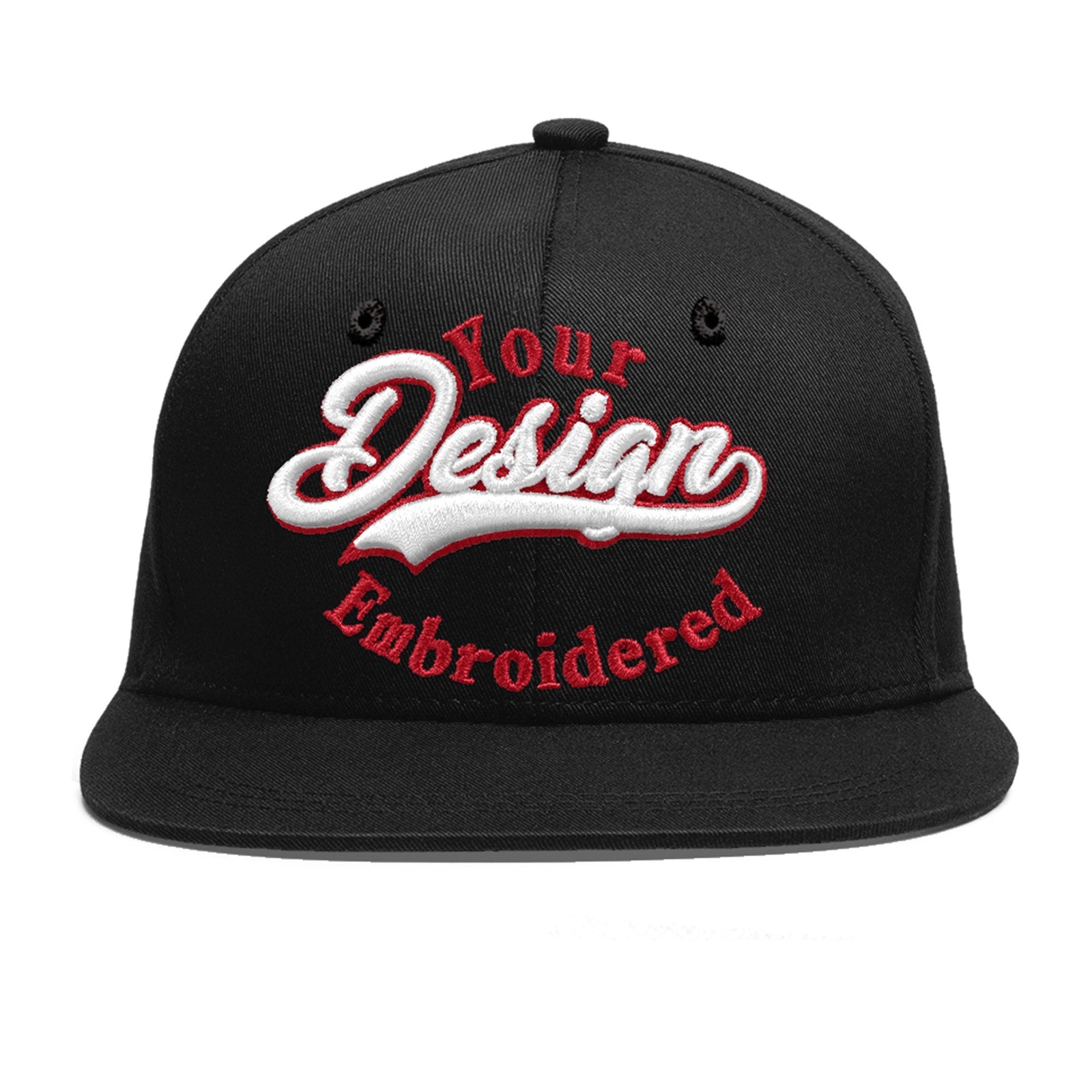 Custom Black 3D Puff Embroidery Flat Embroidery Casual Sport Baseball Cap