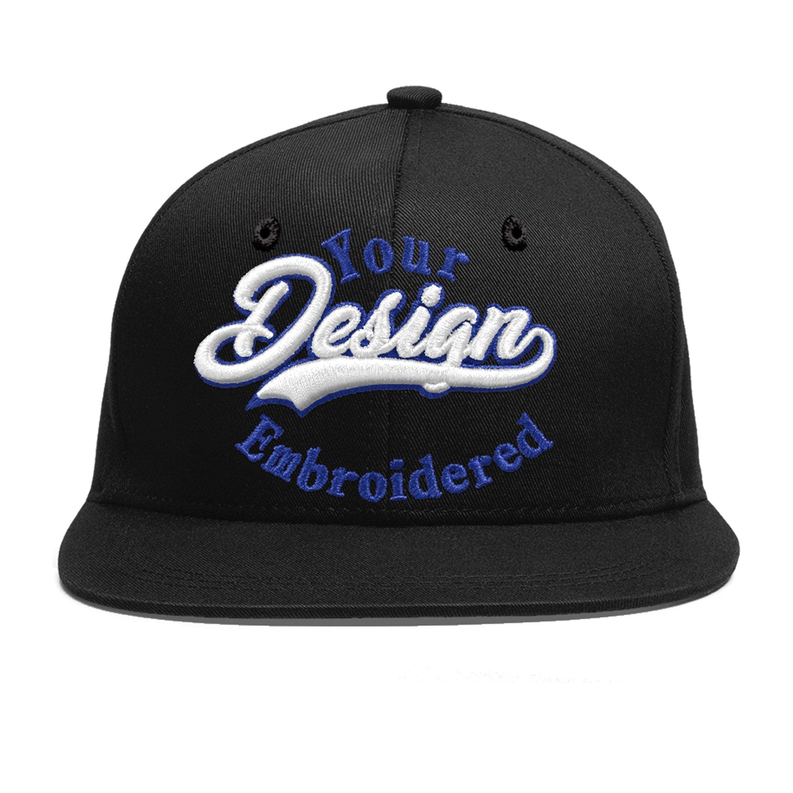 Custom Black 3D Puff Embroidery Flat Embroidery Casual Sport Baseball Cap