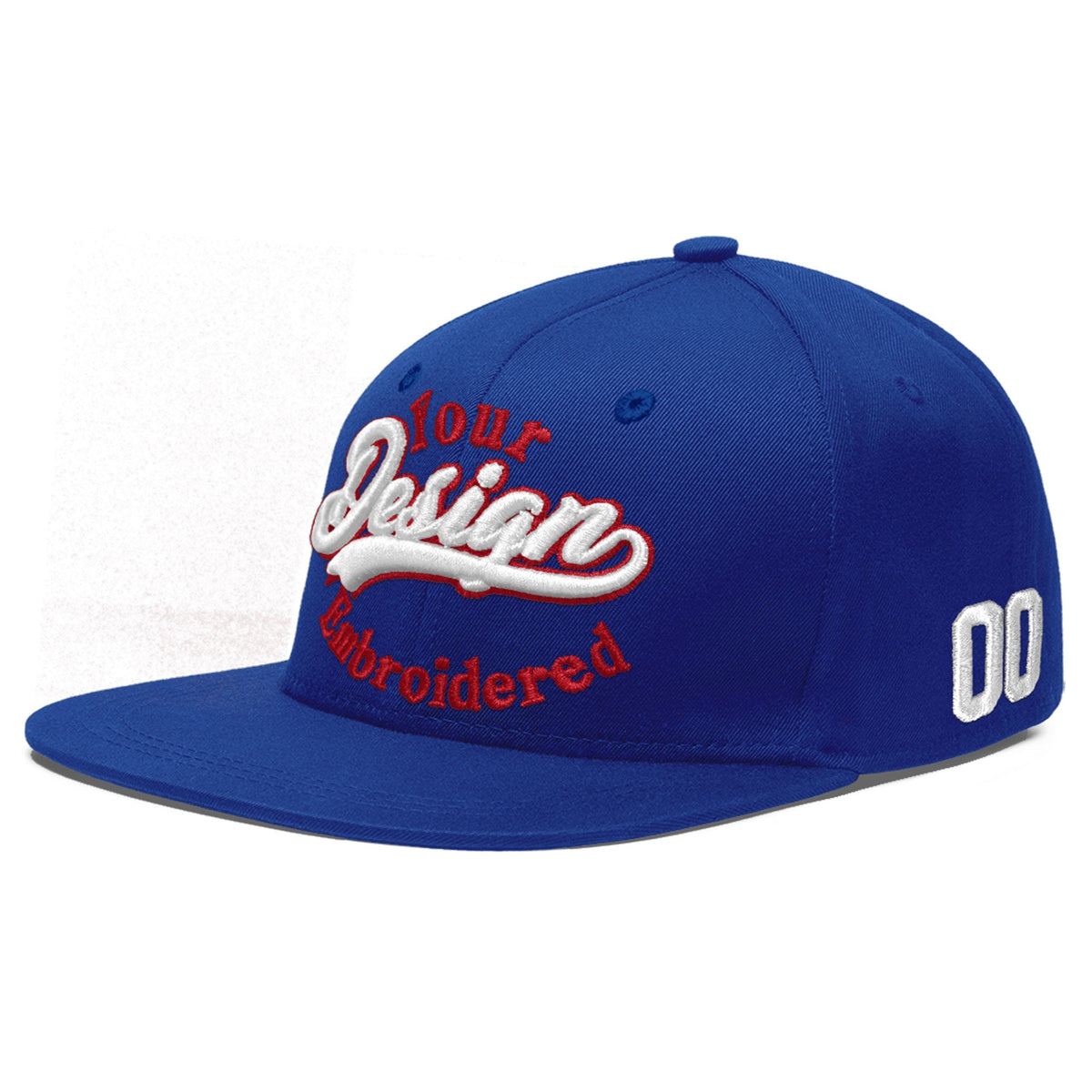 Custom Royal 3D Puff Embroidery Flat Embroidery Casual Sport Baseball Cap
