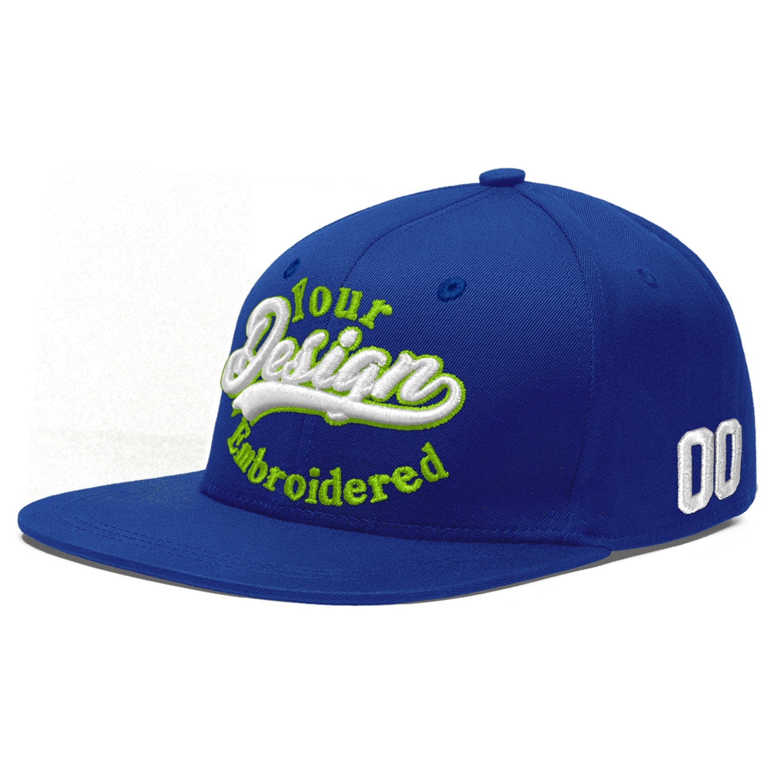 Custom Royal 3D Puff Embroidery Flat Embroidery Casual Sport Baseball Cap