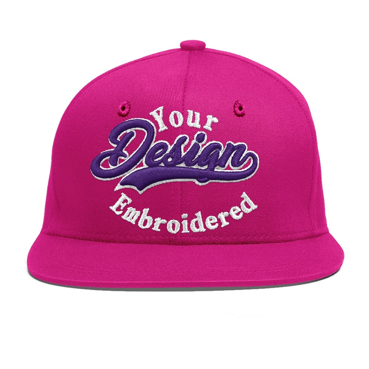 Custom Rose Red 3D Puff Embroidery Flat Embroidery Casual Sport Baseball Cap