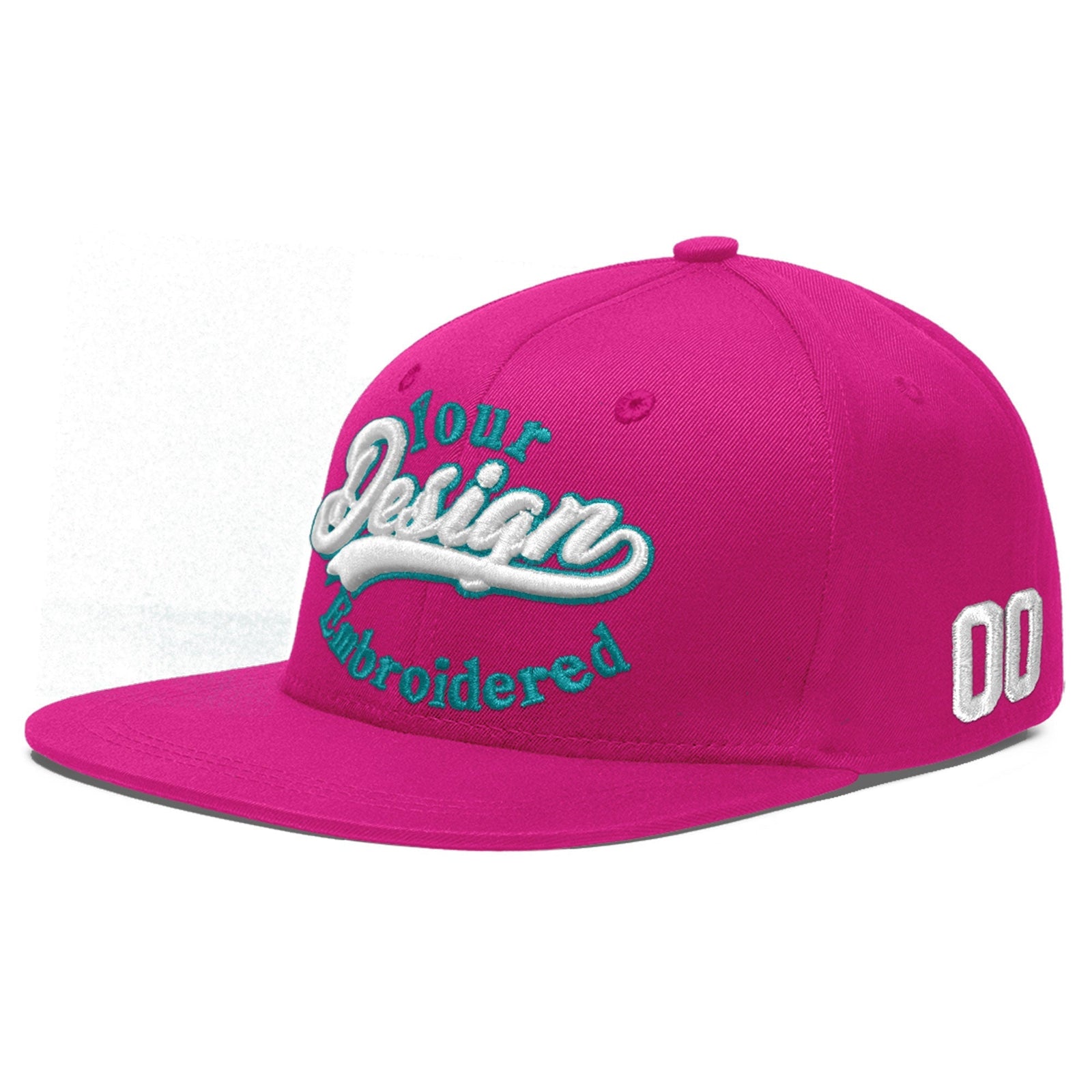 Custom Rose Red 3D Puff Embroidery Flat Embroidery Casual Sport Baseball Cap