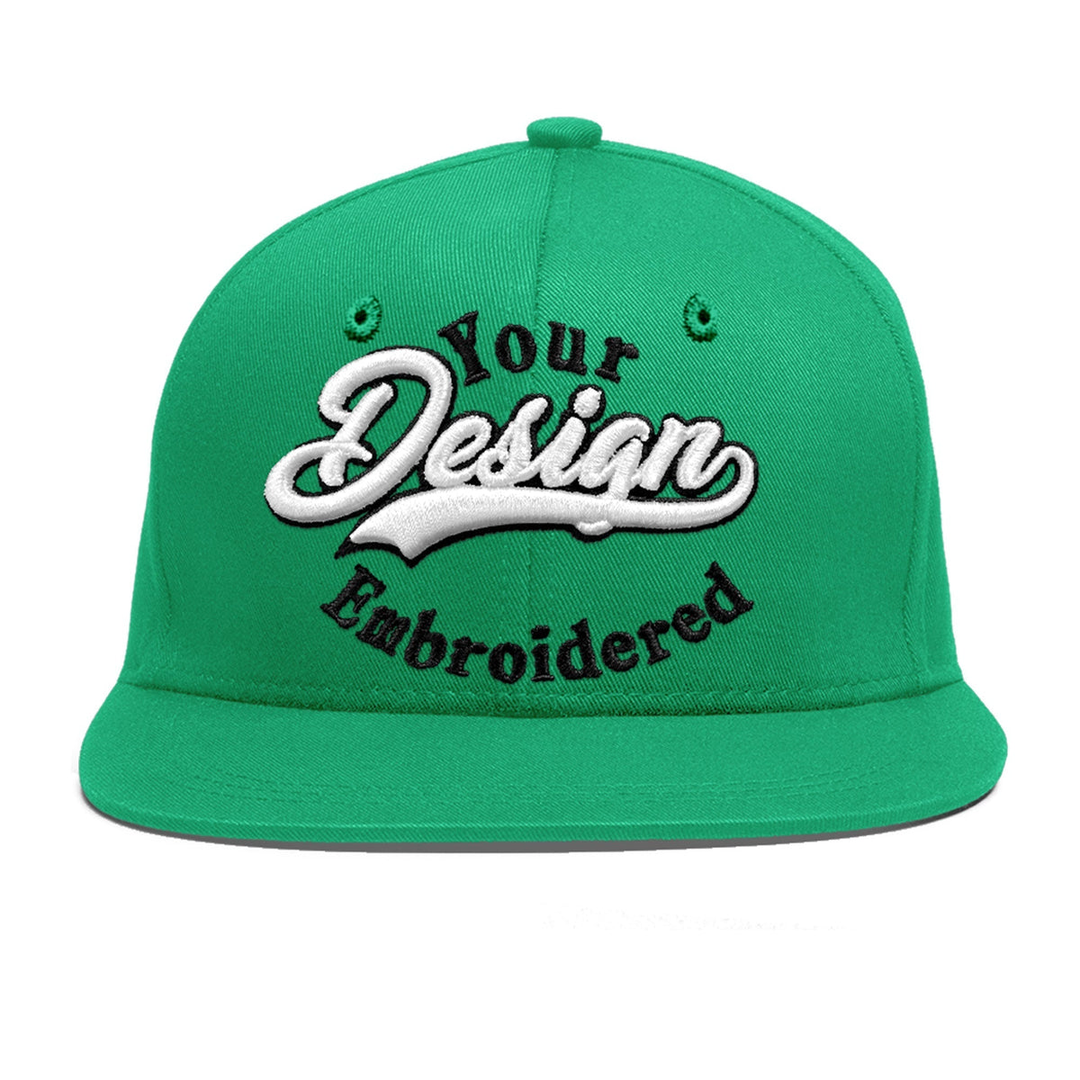 Custom Aqua 3D Puff Embroidery Flat Embroidery Casual Sport Baseball Cap