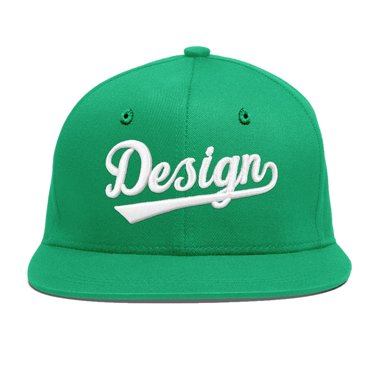 Custom Aqua 3D Puff Embroidery Flat Embroidery Casual Sport Baseball Cap
