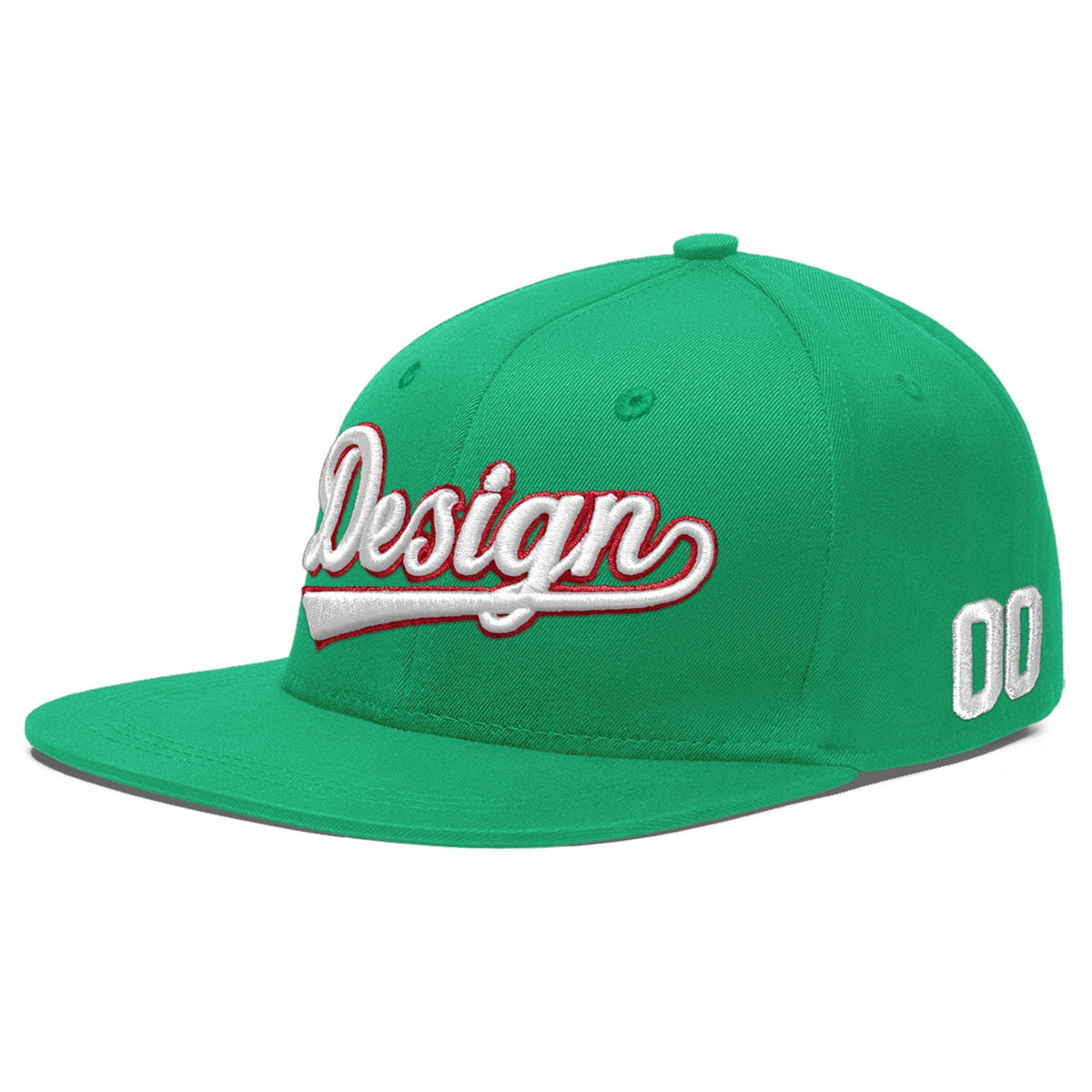 Custom Aqua 3D Puff Embroidery Flat Embroidery Casual Sport Baseball Cap