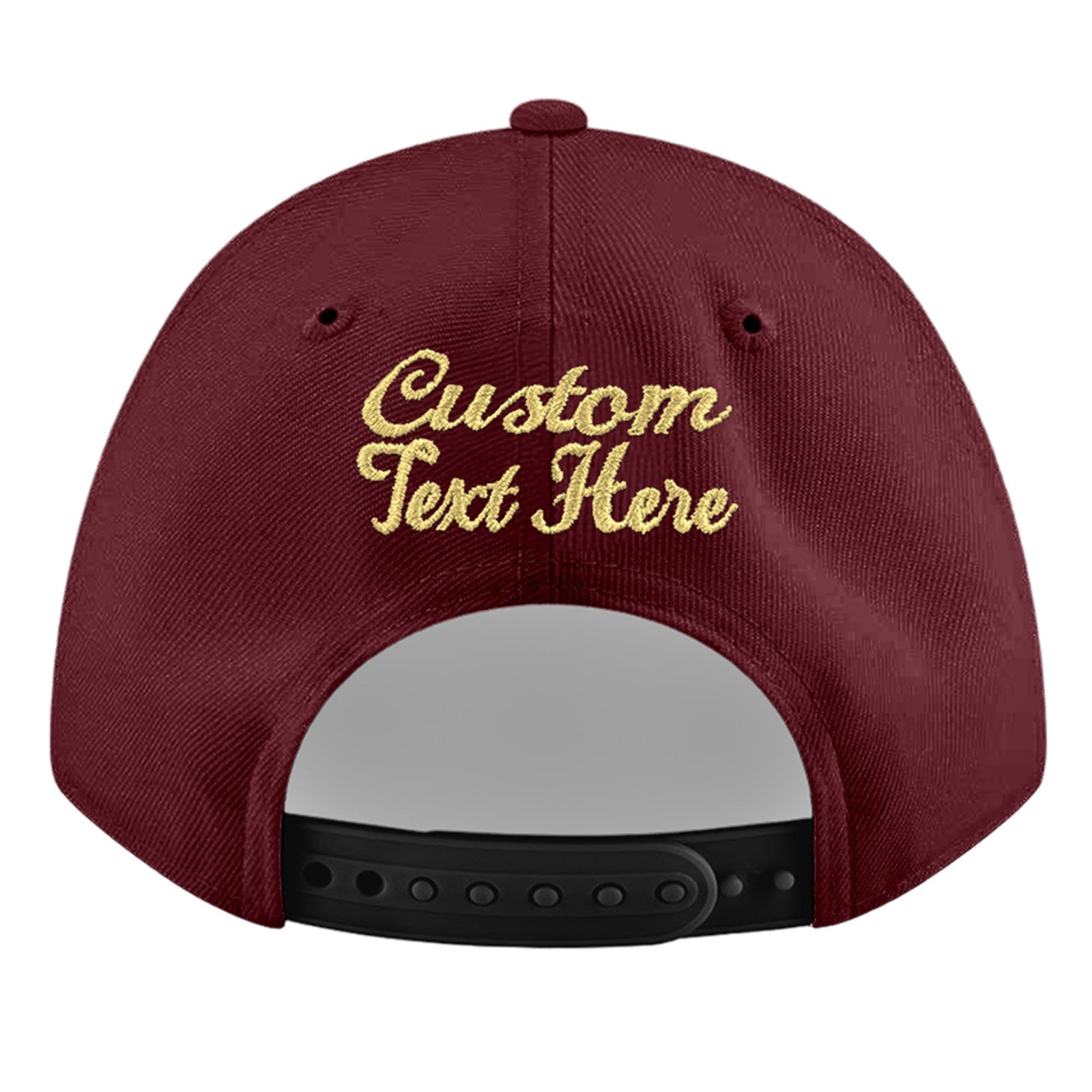 Custom Maroon 3D Puff Embroidery Flat Embroidery Casual Sport Baseball Cap