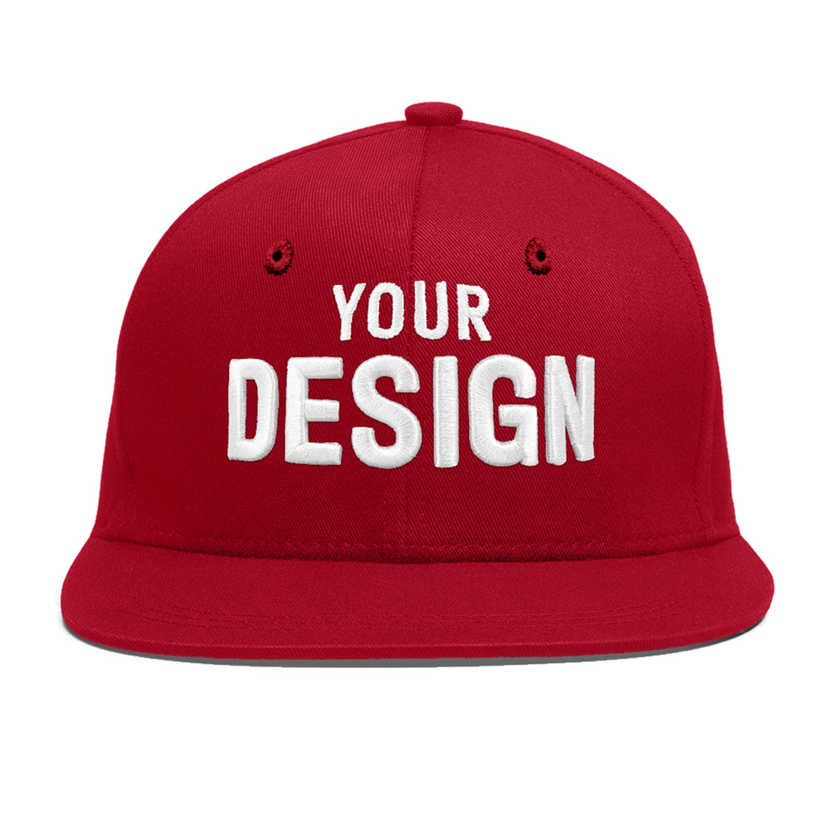 Custom Red 3D Puff Embroidery Flat Embroidery Casual Sport Baseball Cap