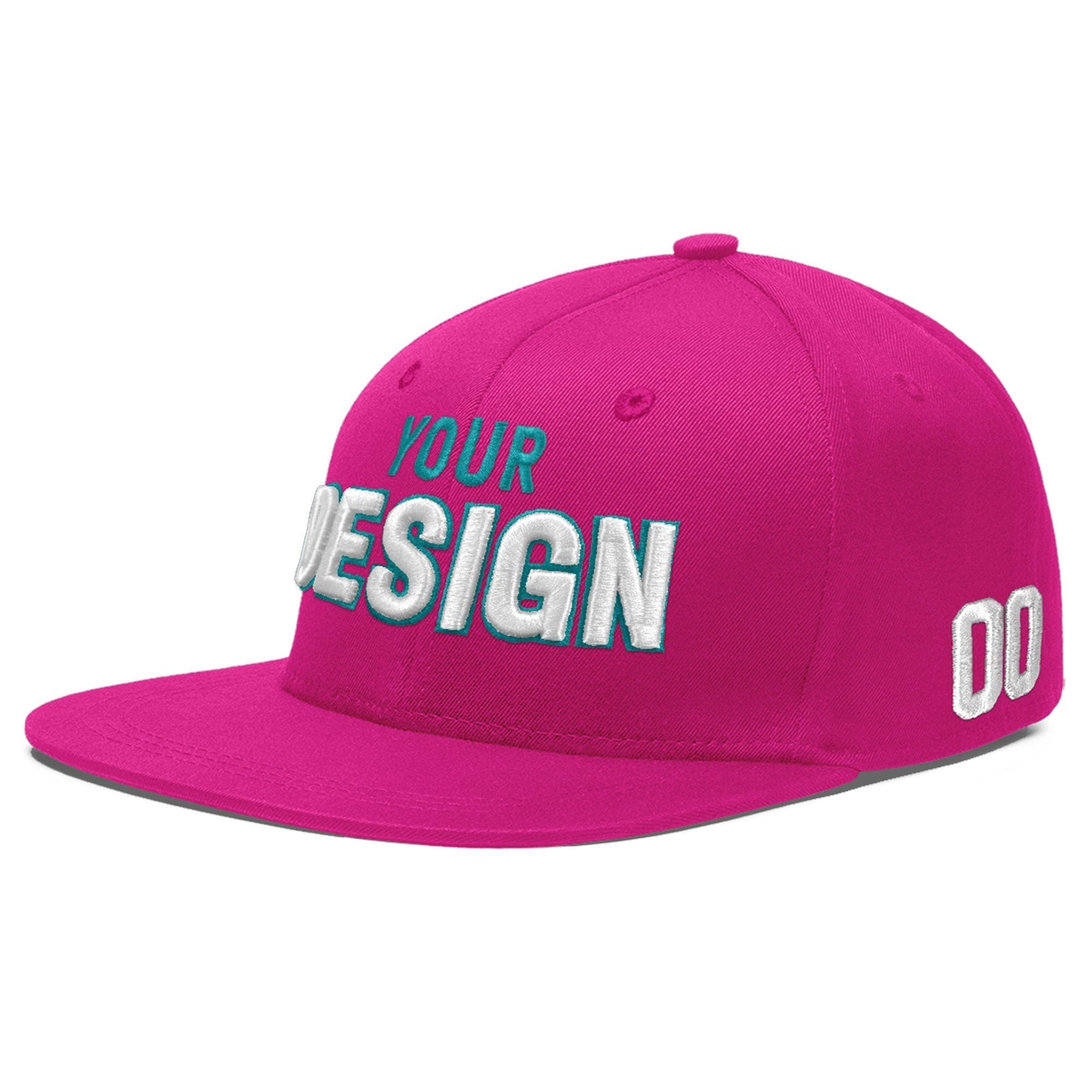 Custom Rose Red 3D Puff Embroidery Flat Embroidery Casual Sport Baseball Cap