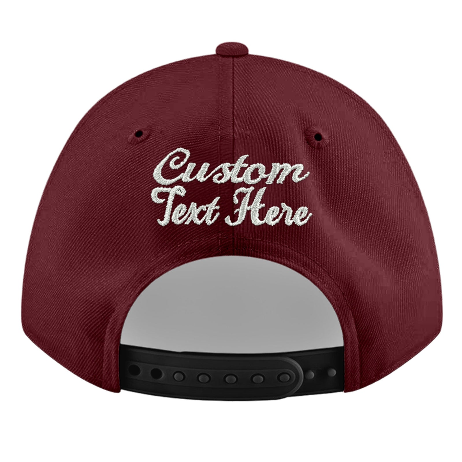 Custom Maroon 3D Puff Embroidery Flat Embroidery Casual Sport Baseball Cap