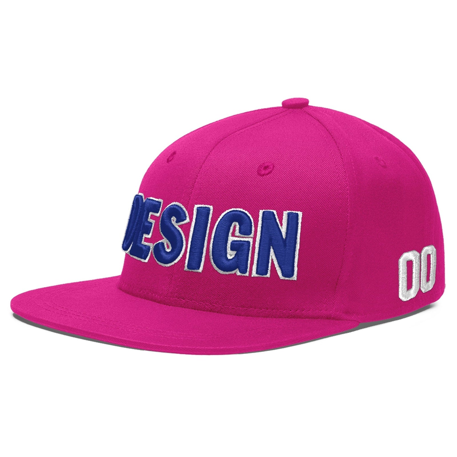 Custom Rose Red 3D Puff Embroidery Flat Embroidery Casual Sport Baseball Cap