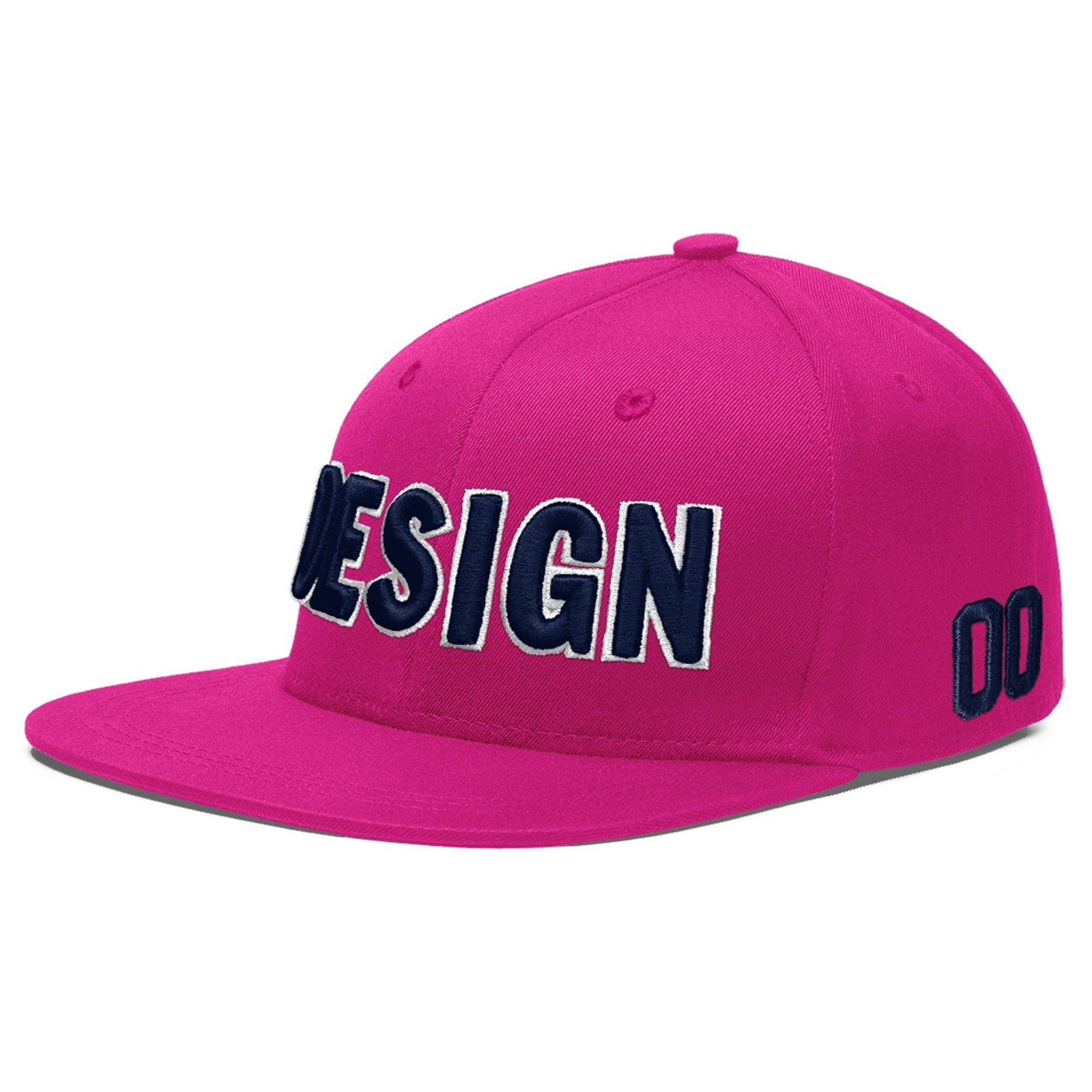 Custom Rose Red 3D Puff Embroidery Flat Embroidery Casual Sport Baseball Cap